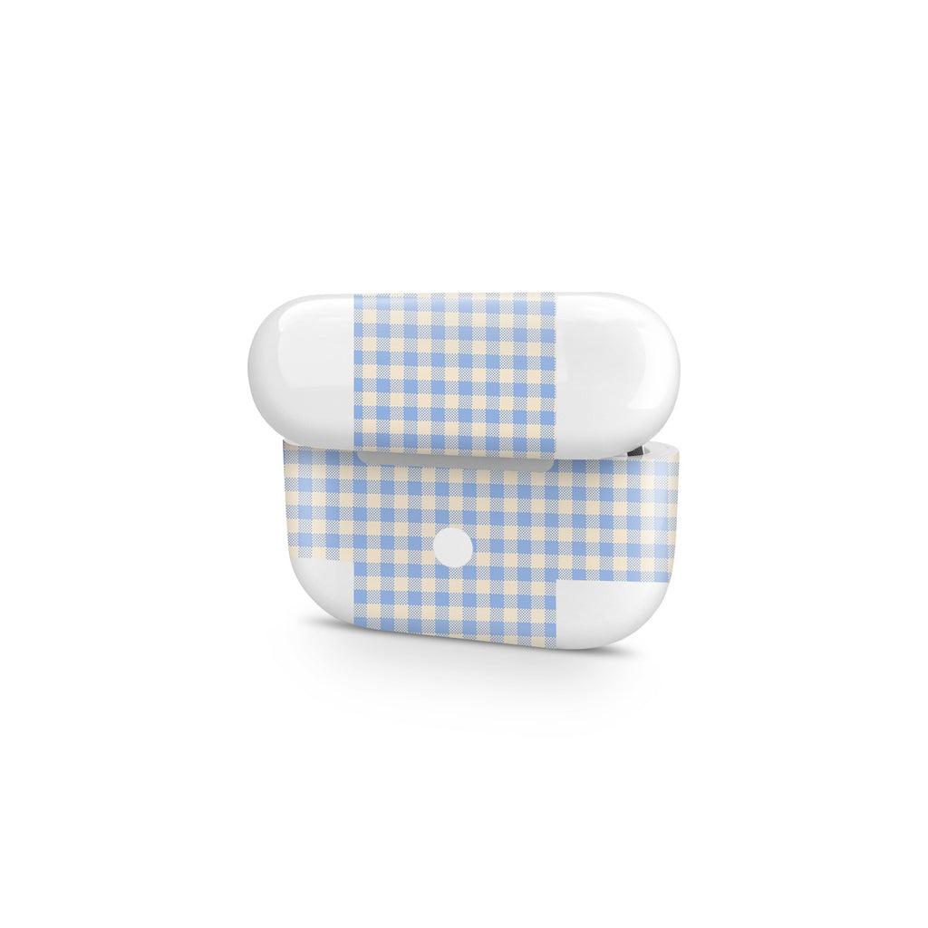 Blue Gingham AirPods Skin