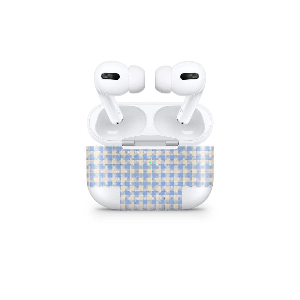 Blue Gingham AirPods Skin