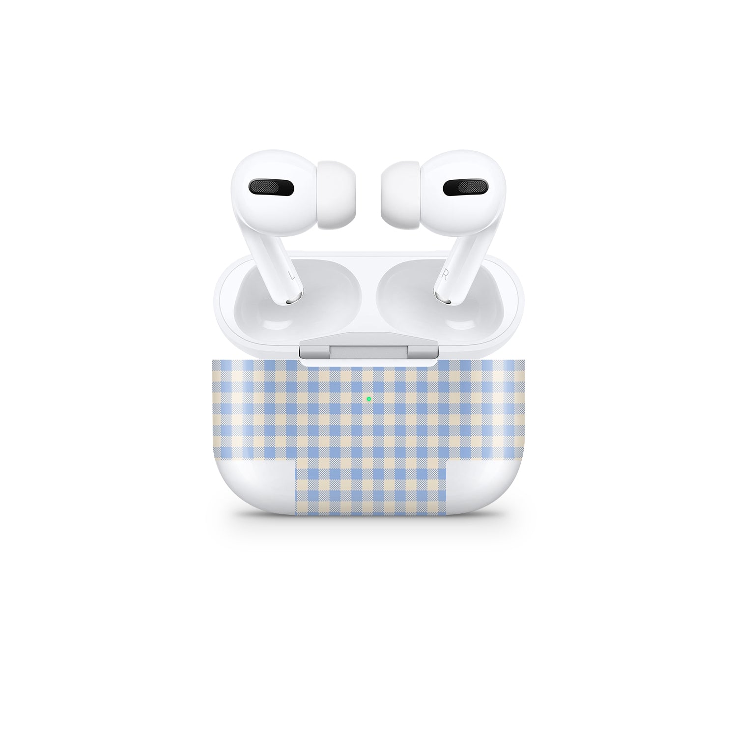 Blue Gingham AirPods Skin