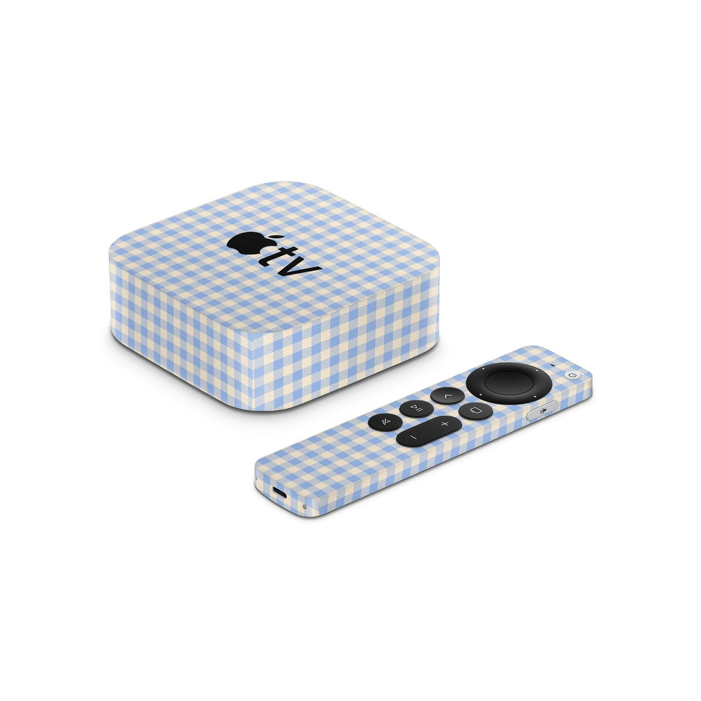 Blue Gingham Apple TV Skin