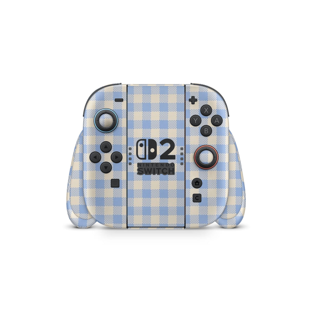 Blue Gingham Nintendo Switch 2 Skin