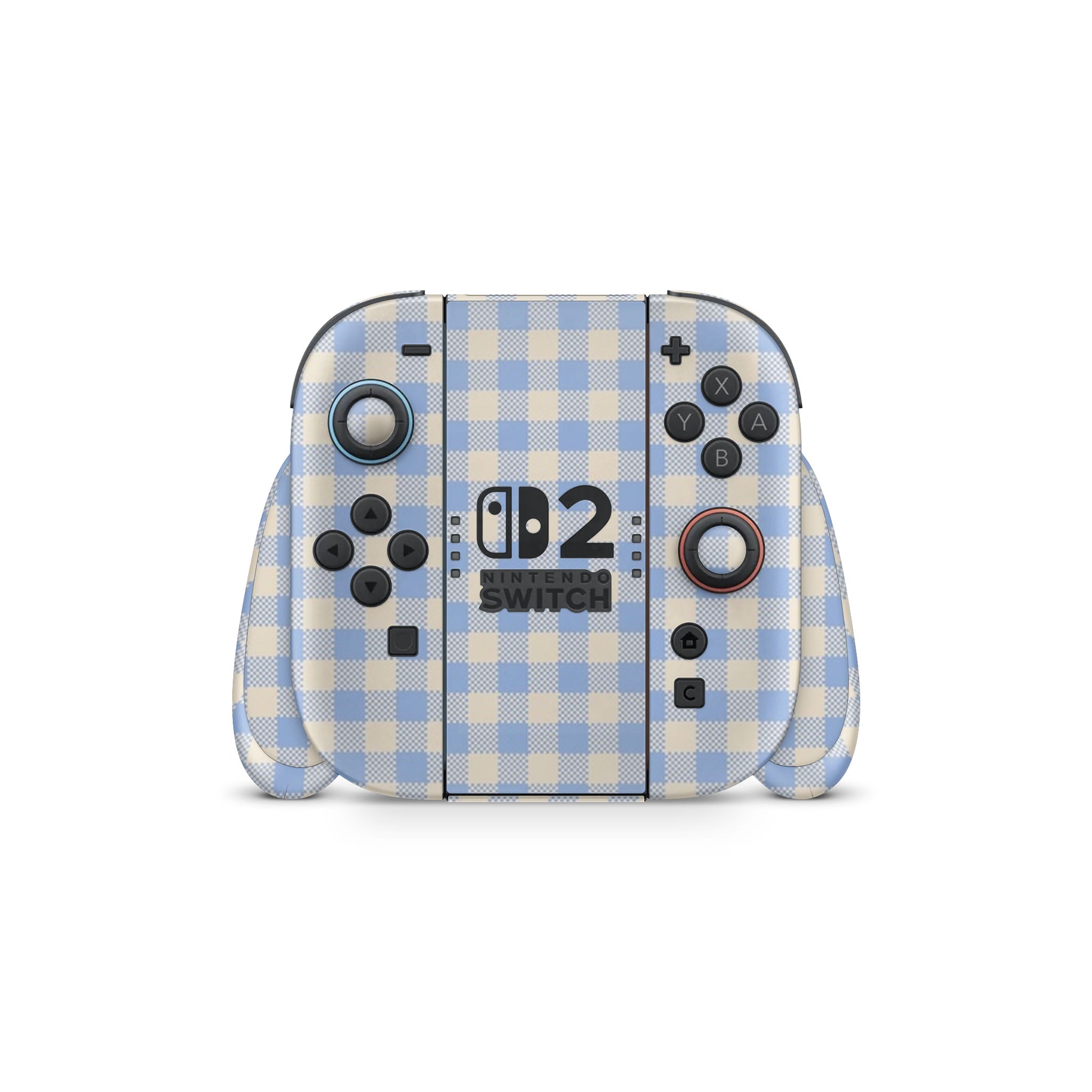Blue Gingham Nintendo Switch 2 Skin