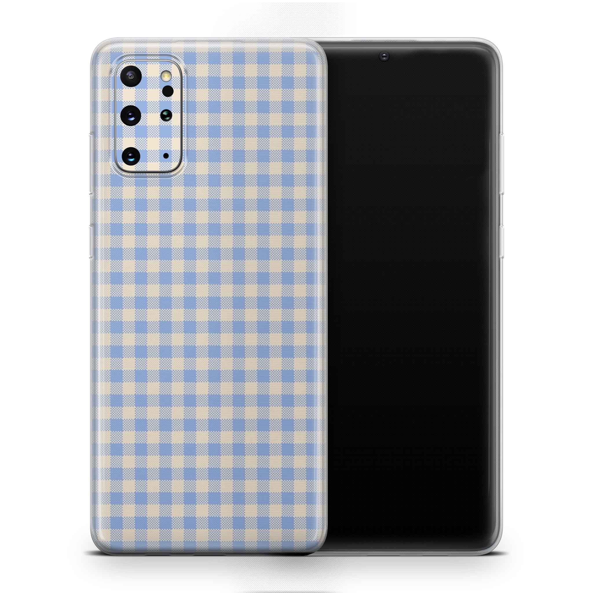 Blue Gingham Samsung Galaxy Skin + Case