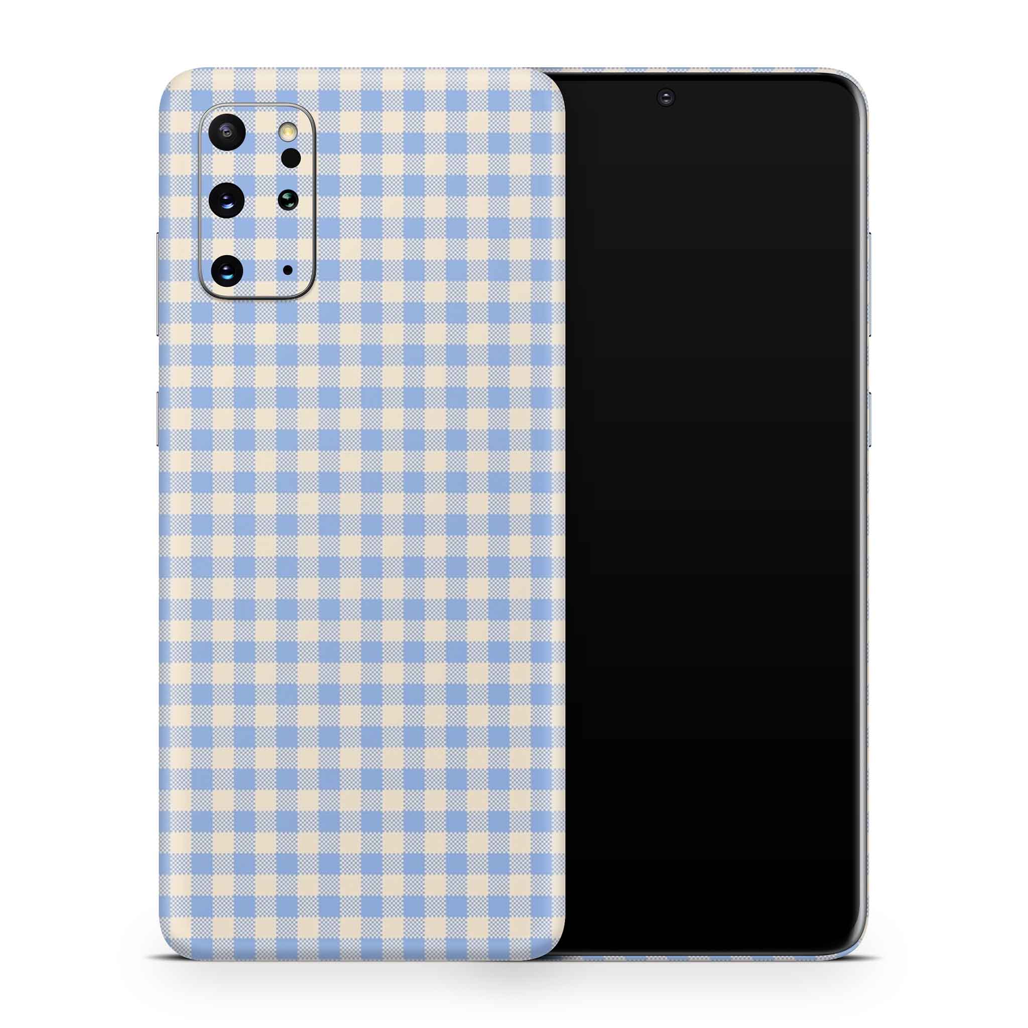 Blue Gingham Samsung Galaxy Skin + Case