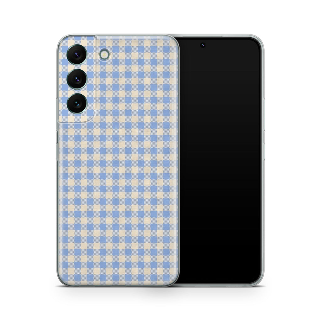 Blue Gingham Samsung Galaxy Skin + Case
