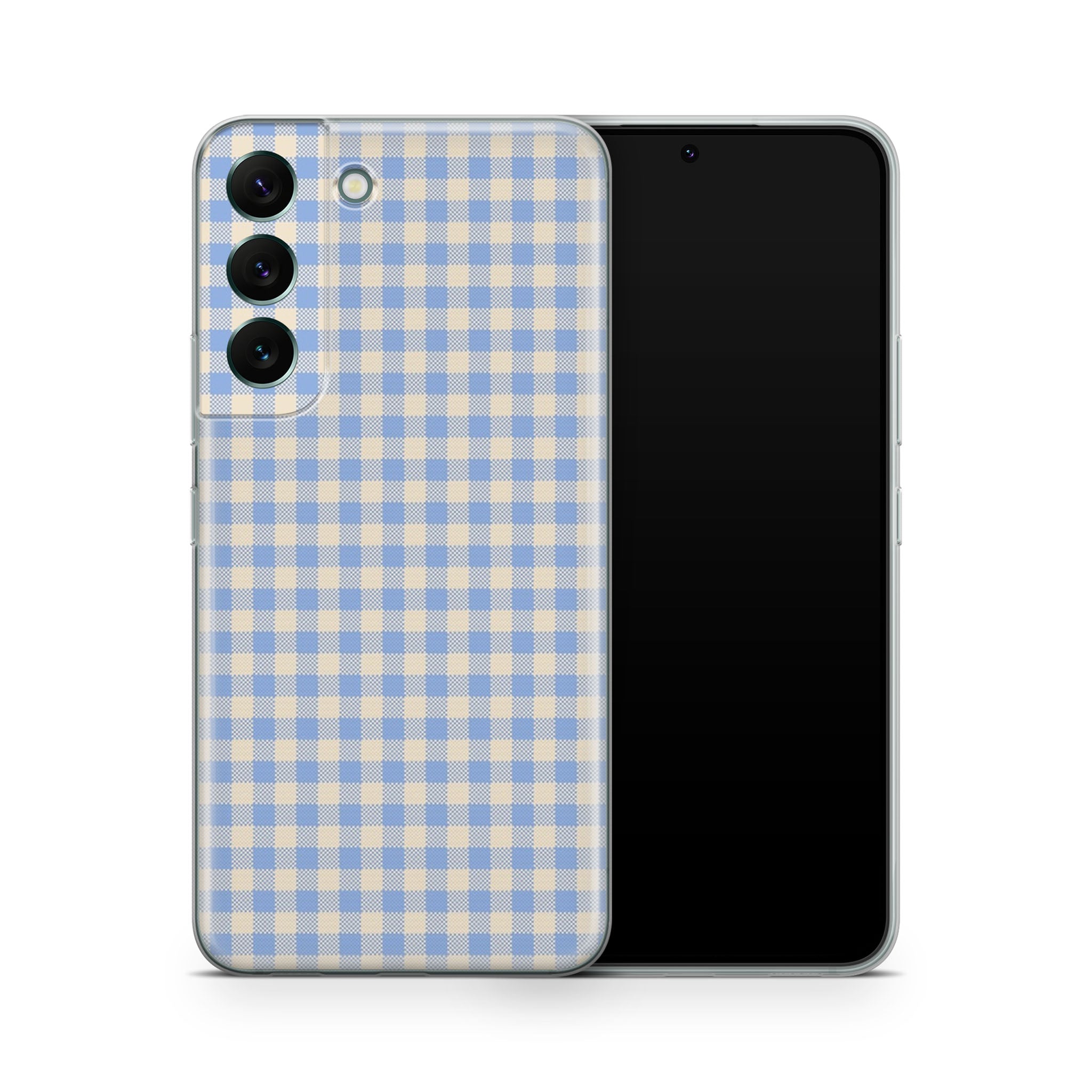Blue Gingham Samsung Galaxy Skin + Case