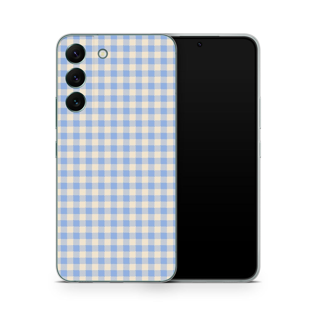 Blue Gingham Samsung Galaxy Skin + Case