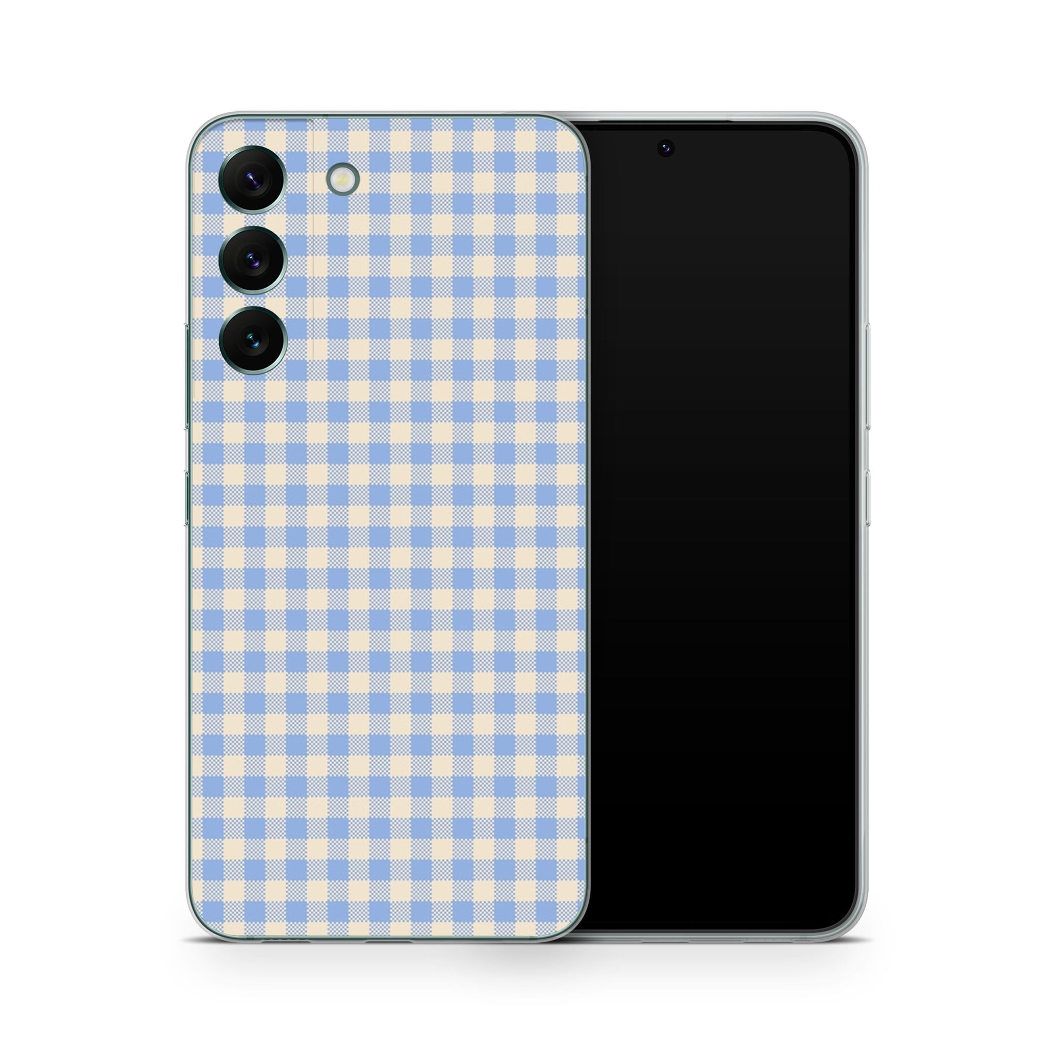 Blue Gingham Samsung Galaxy Skin + Case
