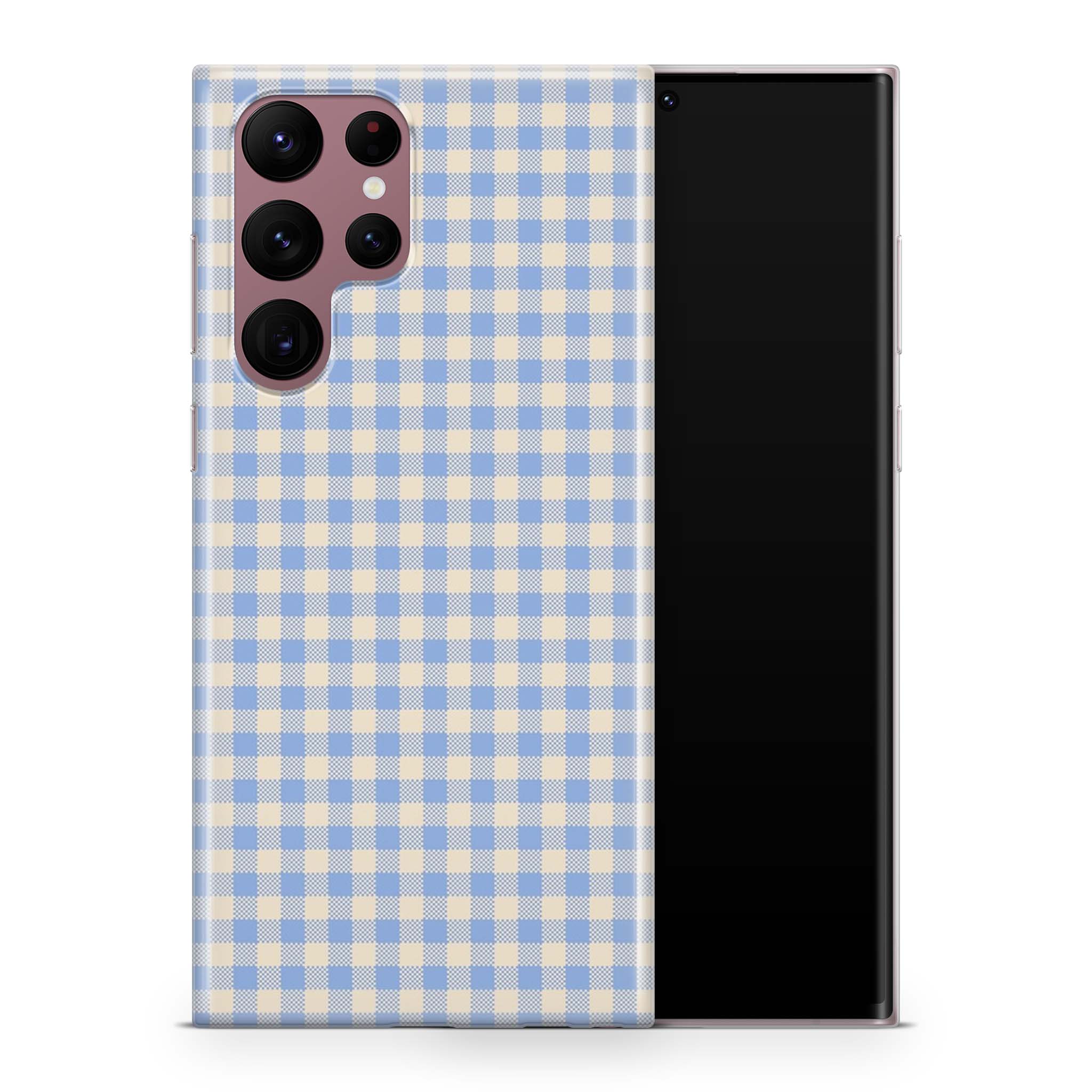 Blue Gingham Samsung Galaxy Skin + Case
