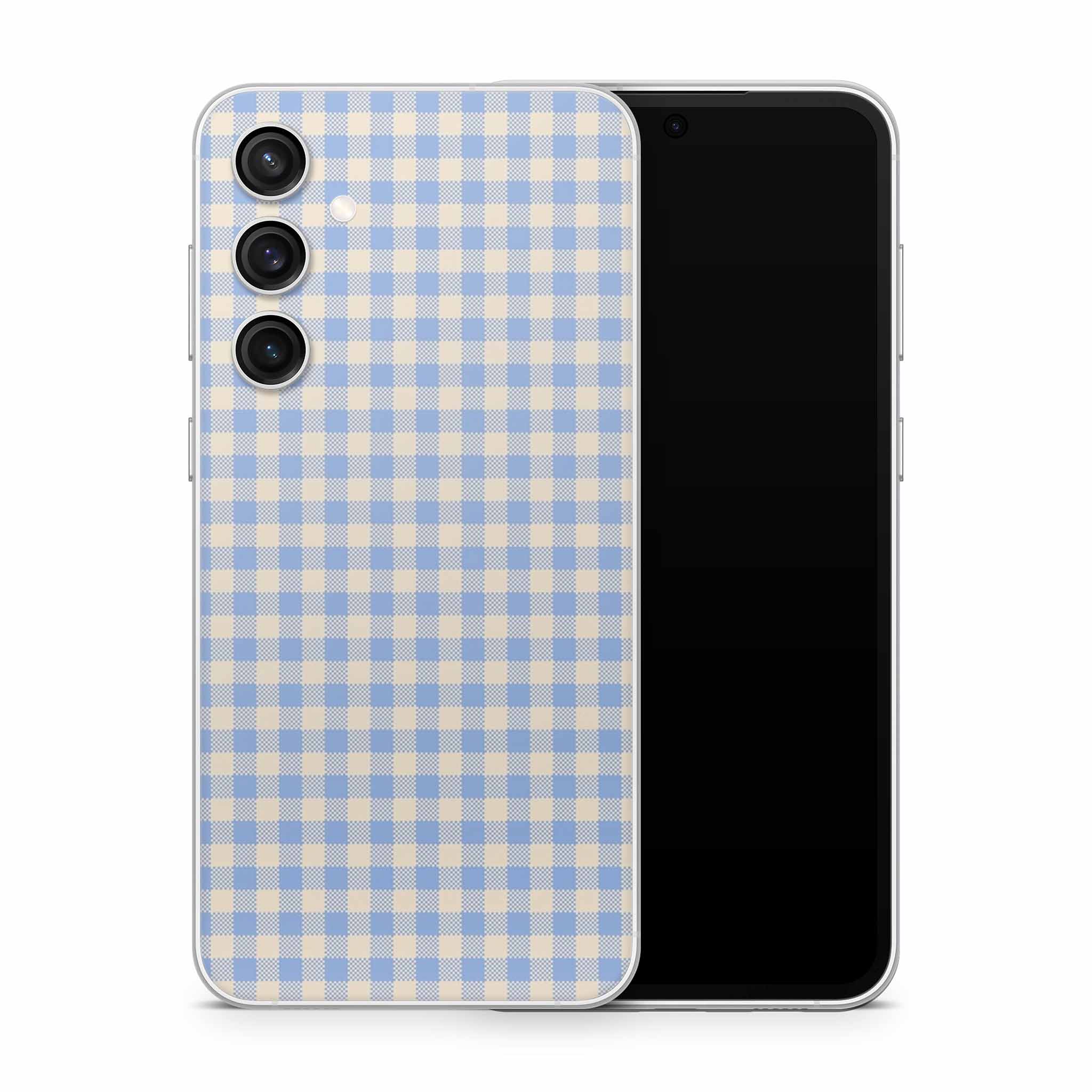 Blue Gingham Samsung Galaxy Skin + Case