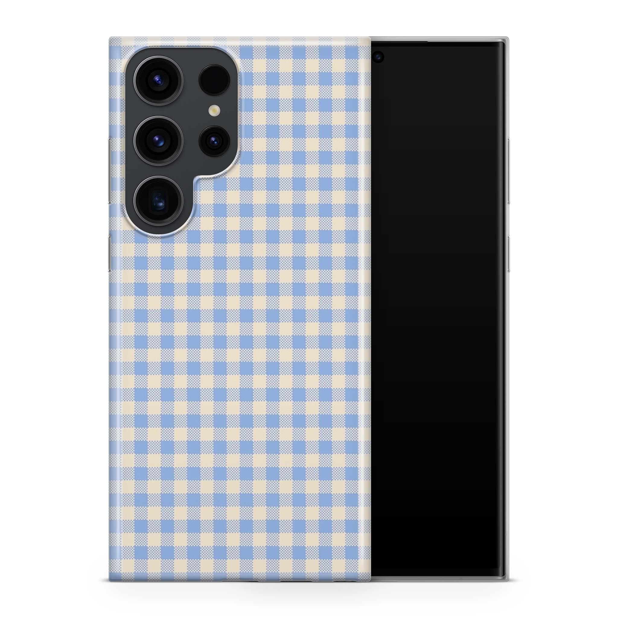 Blue Gingham Samsung Galaxy Skin + Case