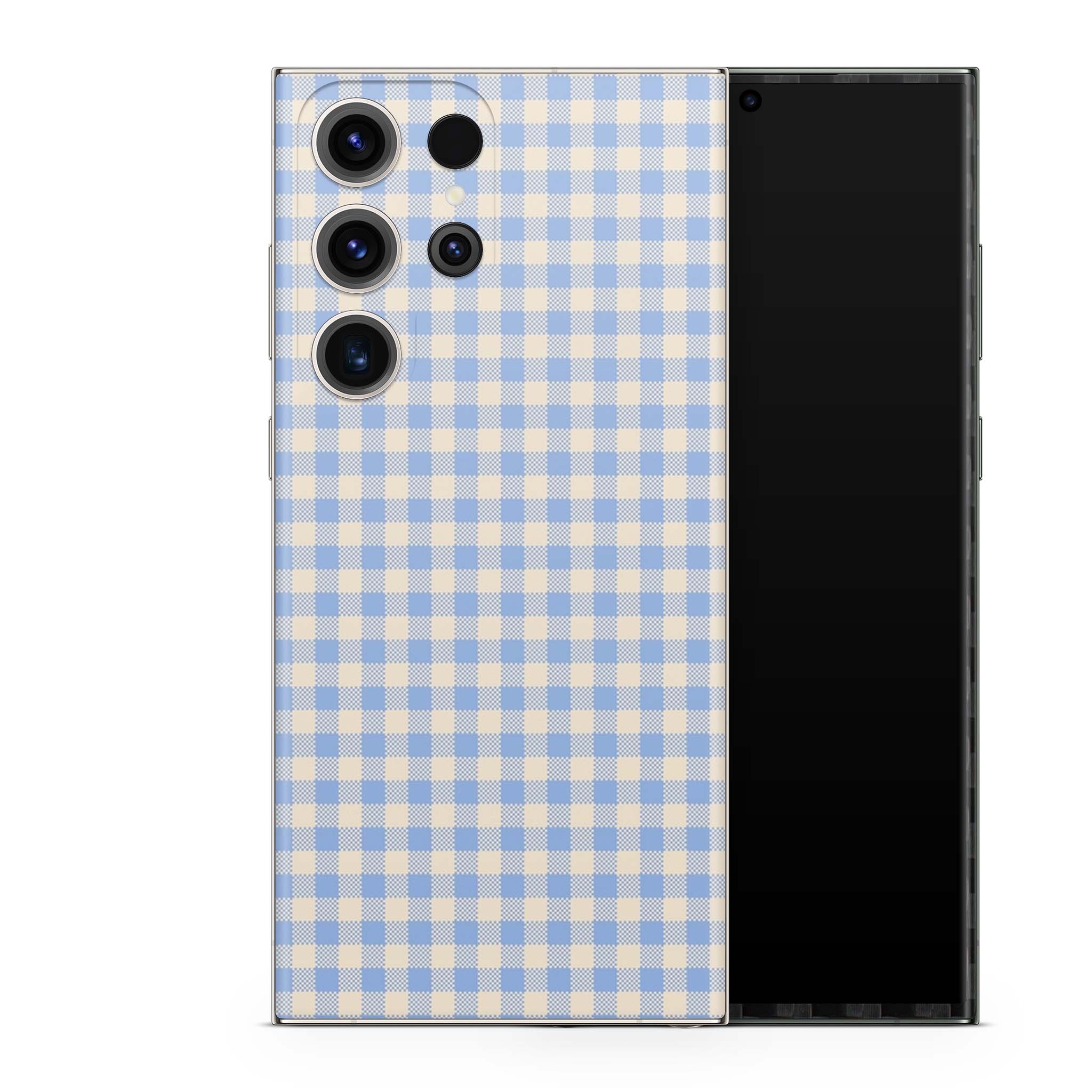 Blue Gingham Samsung Galaxy Skin + Case