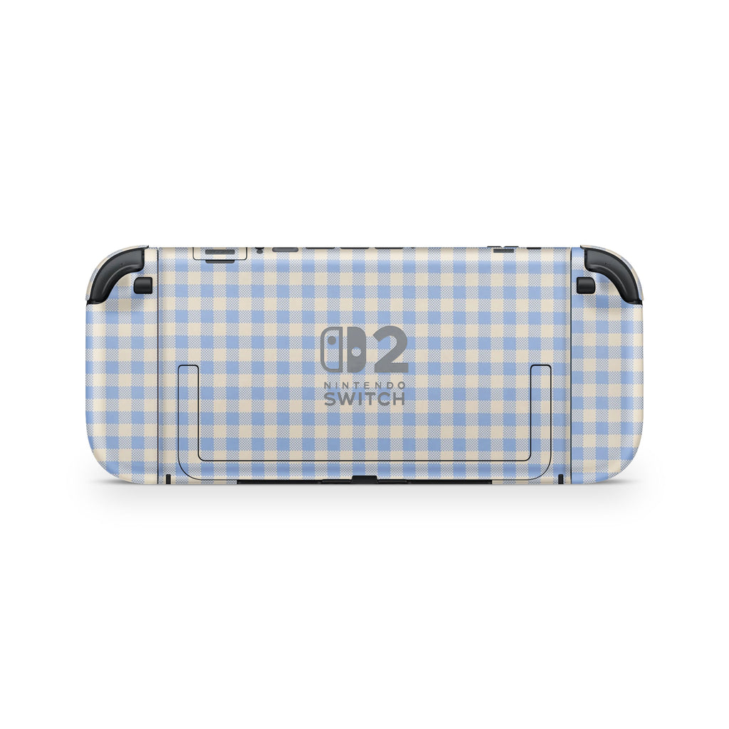 Blue Gingham Nintendo Switch 2 Skin