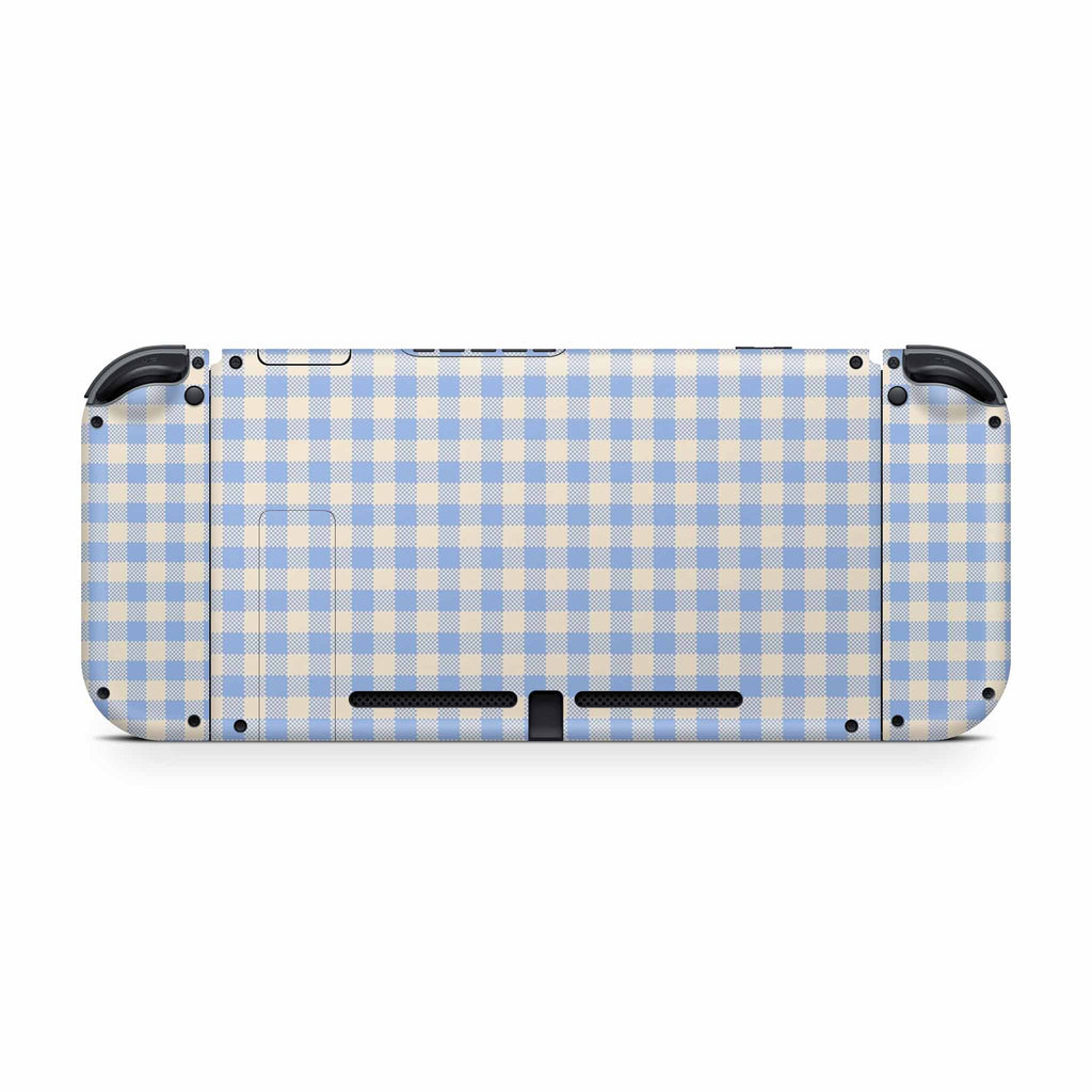 Blue Gingham Nintendo Switch Skin
