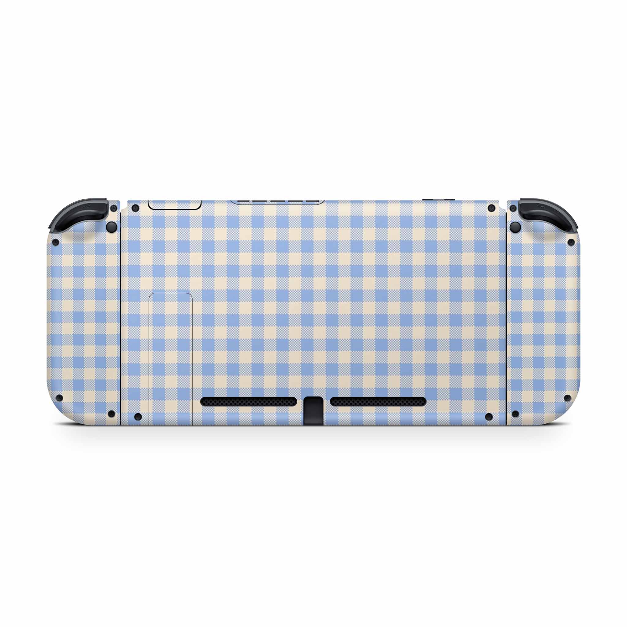 Blue Gingham Nintendo Switch Skin
