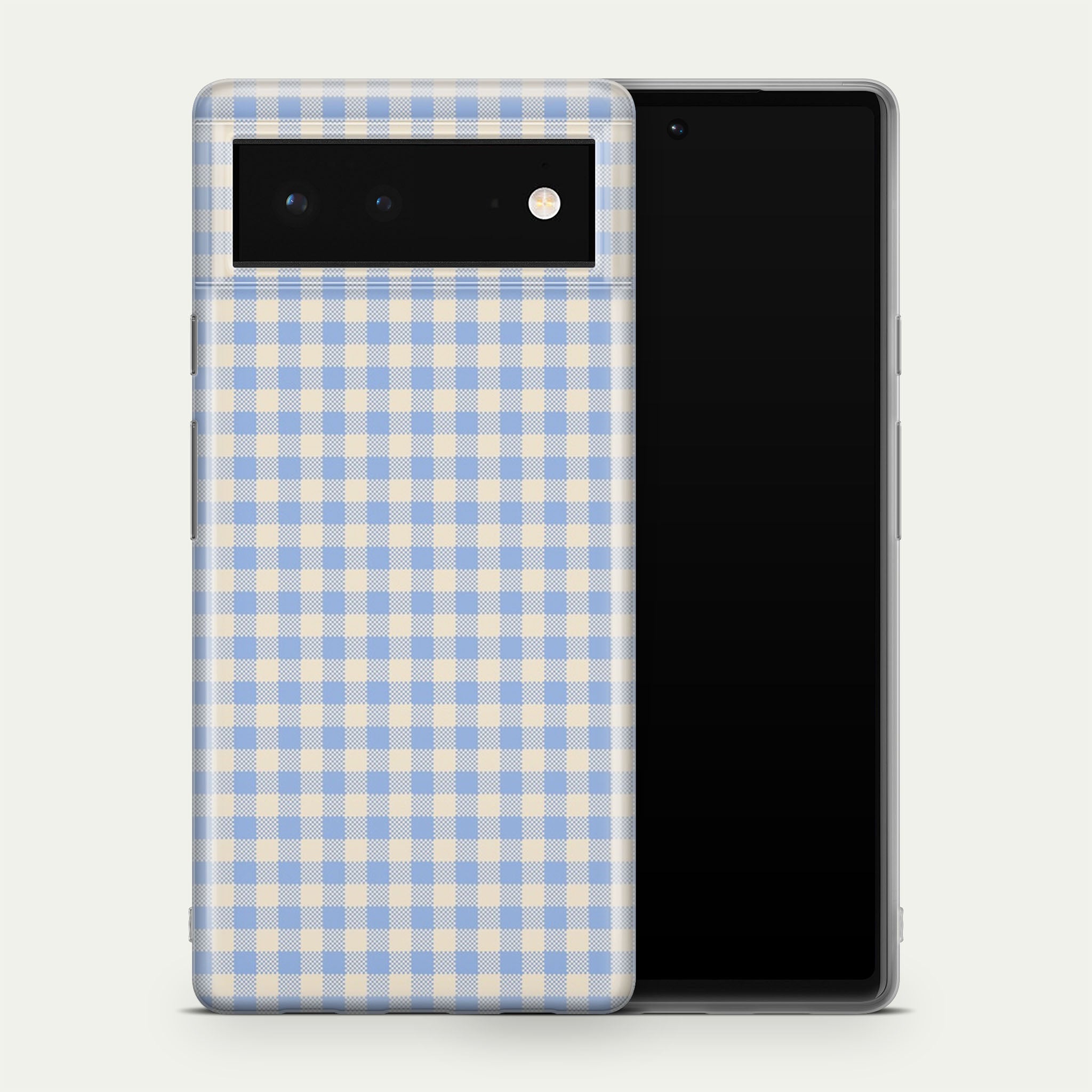 Blue Gingham Google Pixel Skin + Case