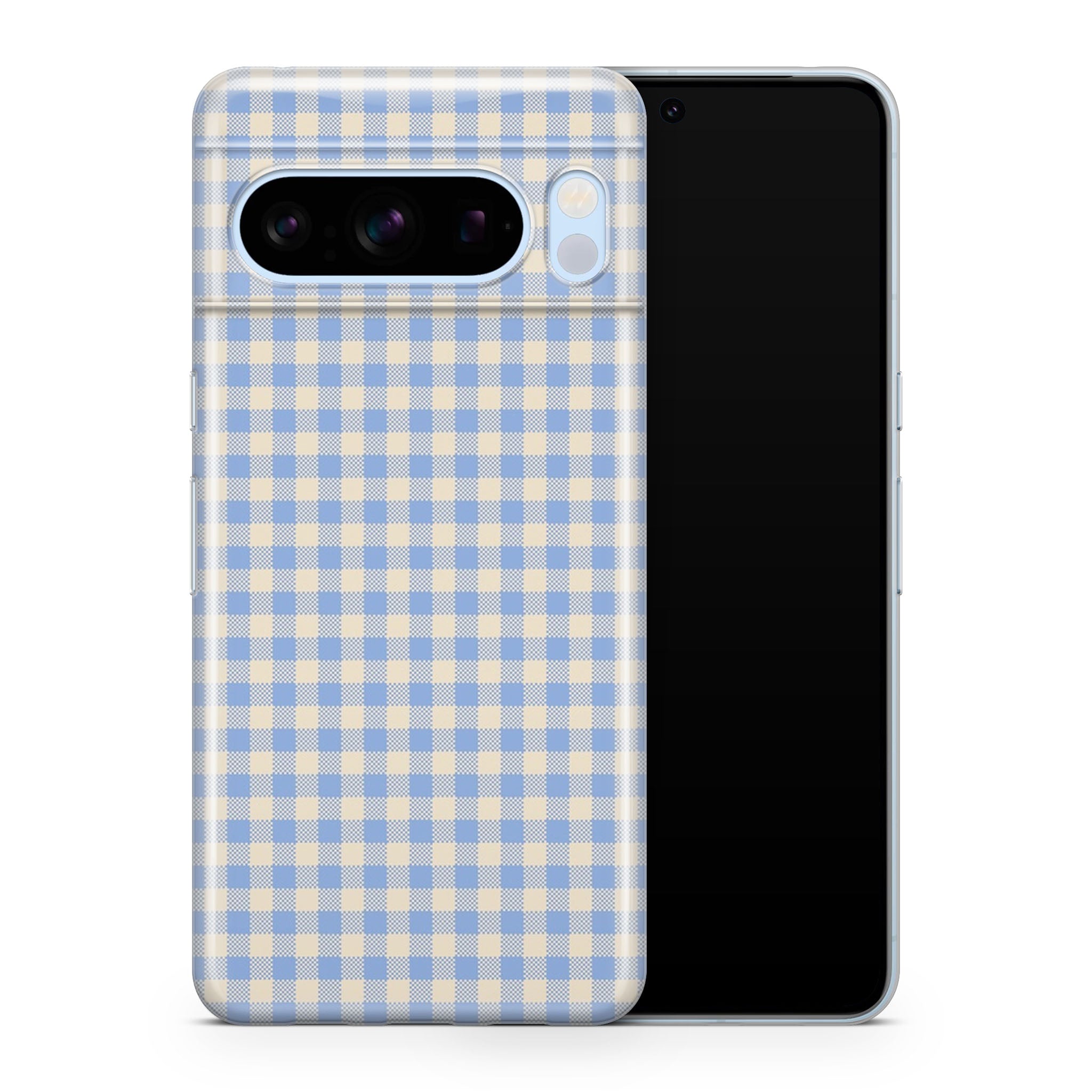 Blue Gingham Google Pixel Skin + Case