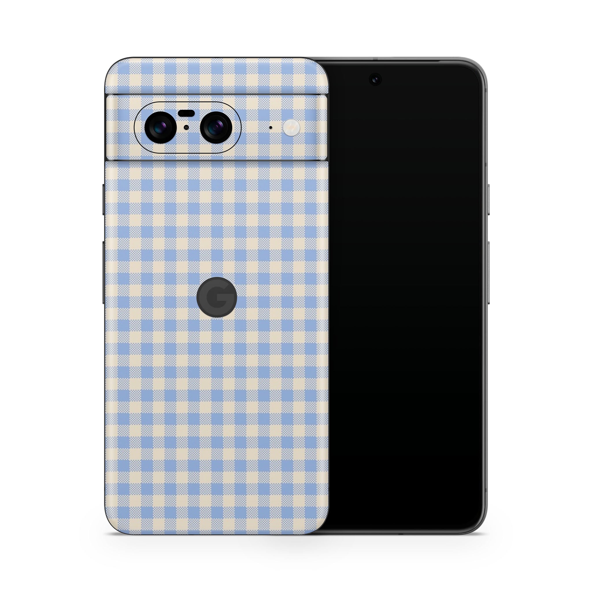 Blue Gingham Google Pixel Skin + Case