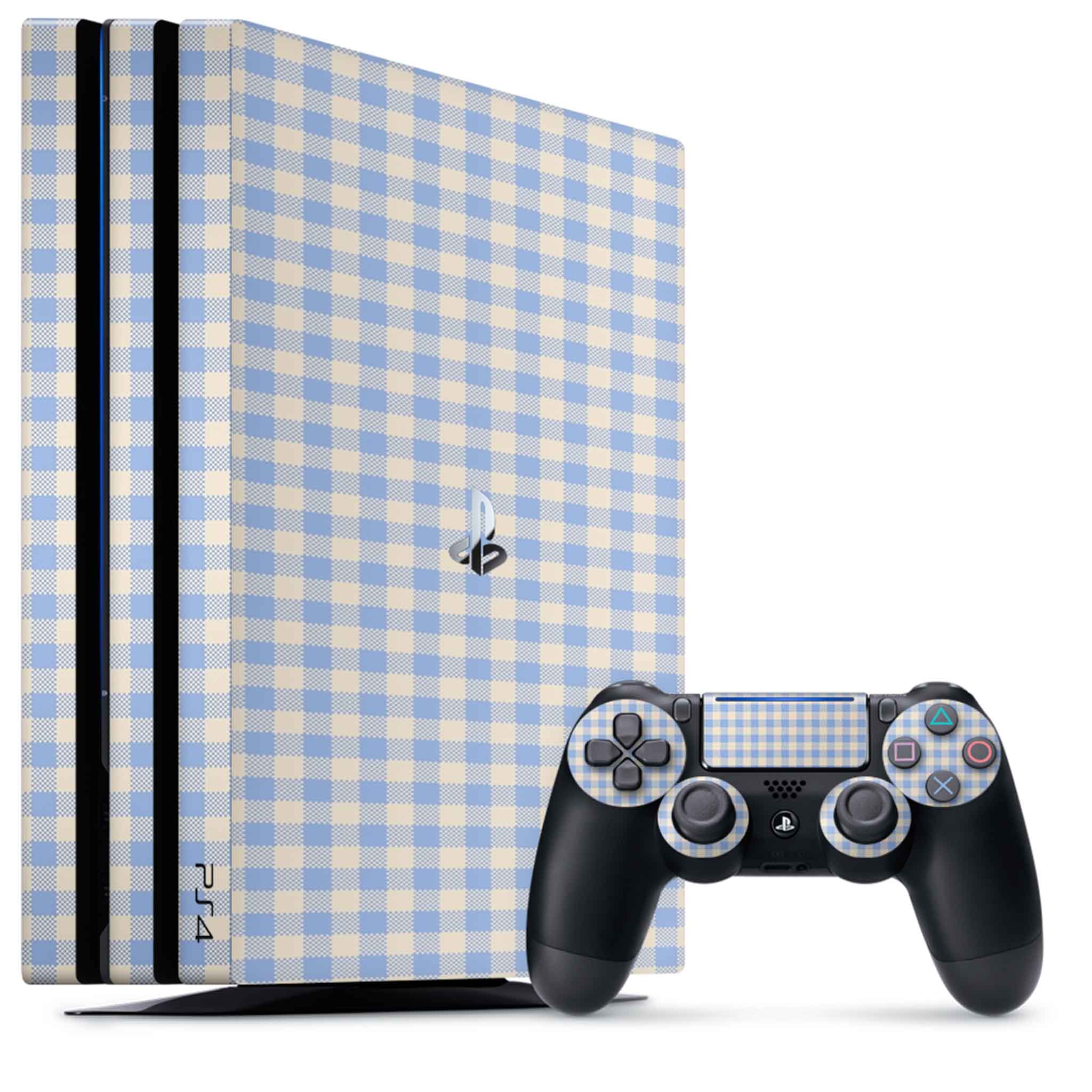 Blue Gingham Playstation 4 Pro Skin