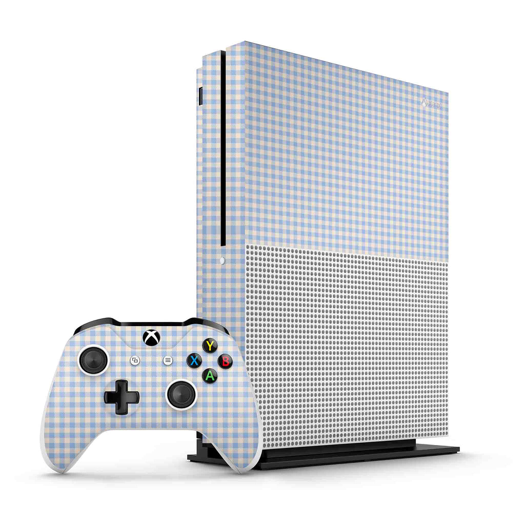 Blue Gingham Xbox One S Skin