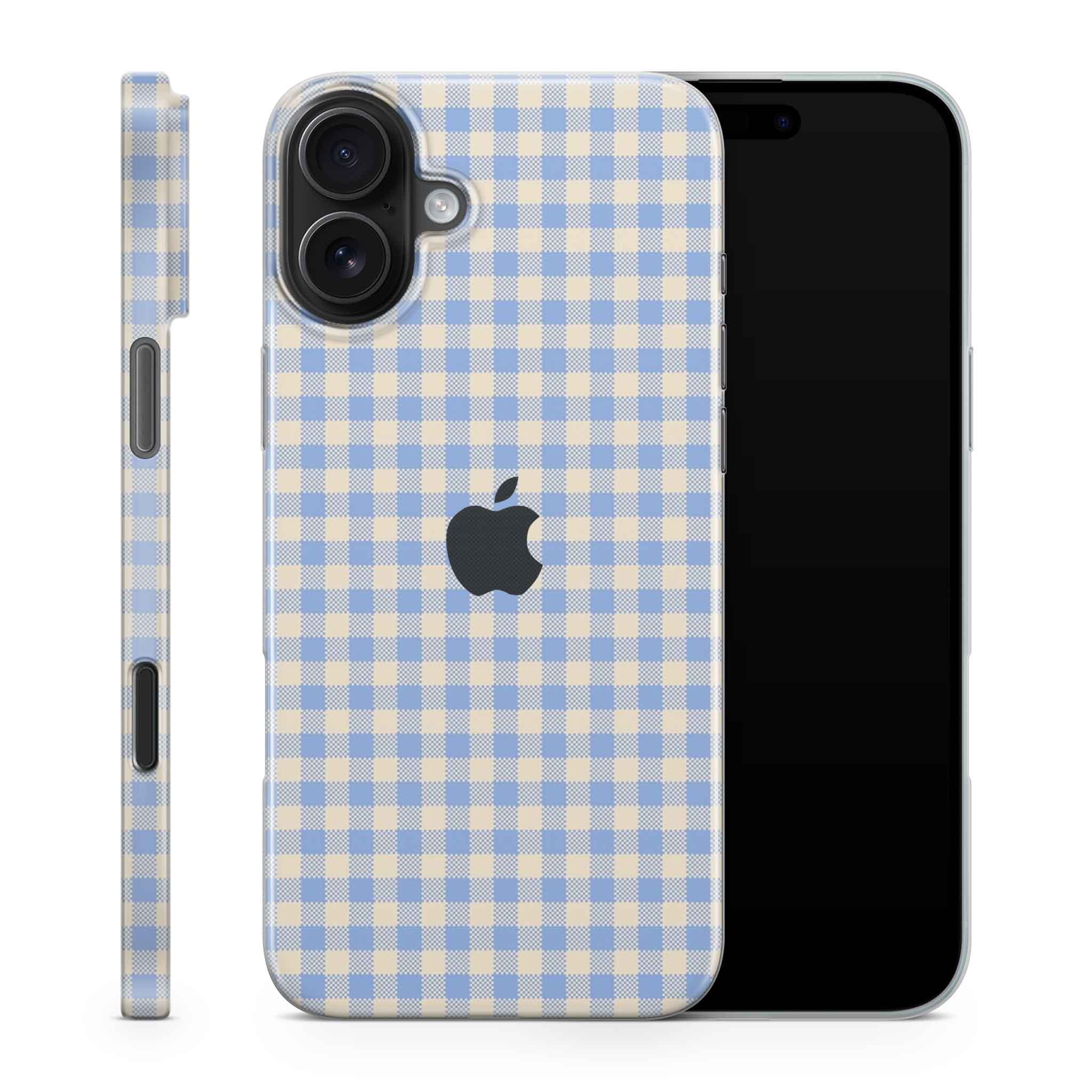 Blue Gingham iPhone Skin + Case