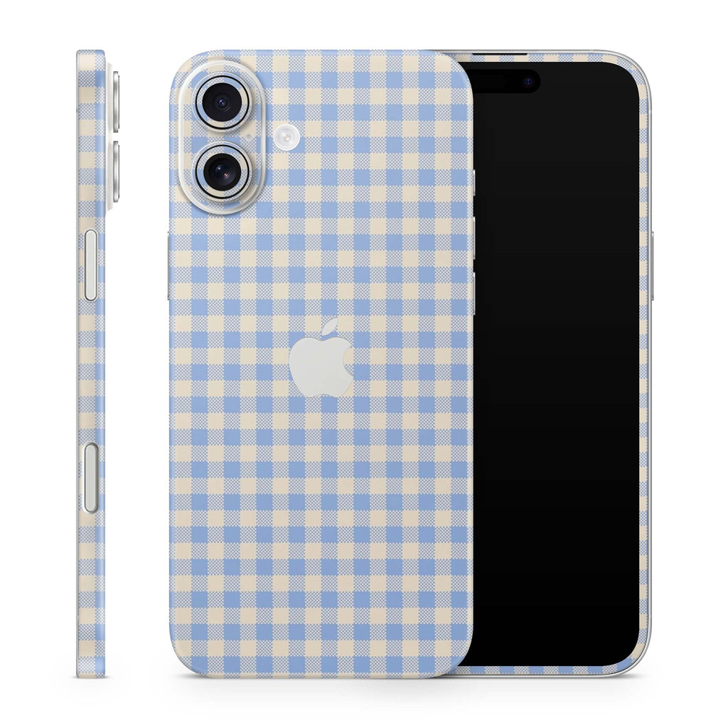 Blue Gingham iPhone Skin + Case