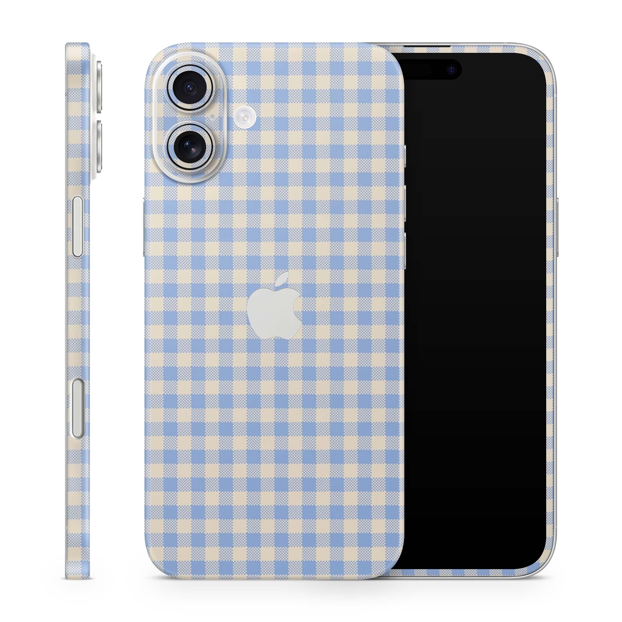 Blue Gingham iPhone Skin + Case