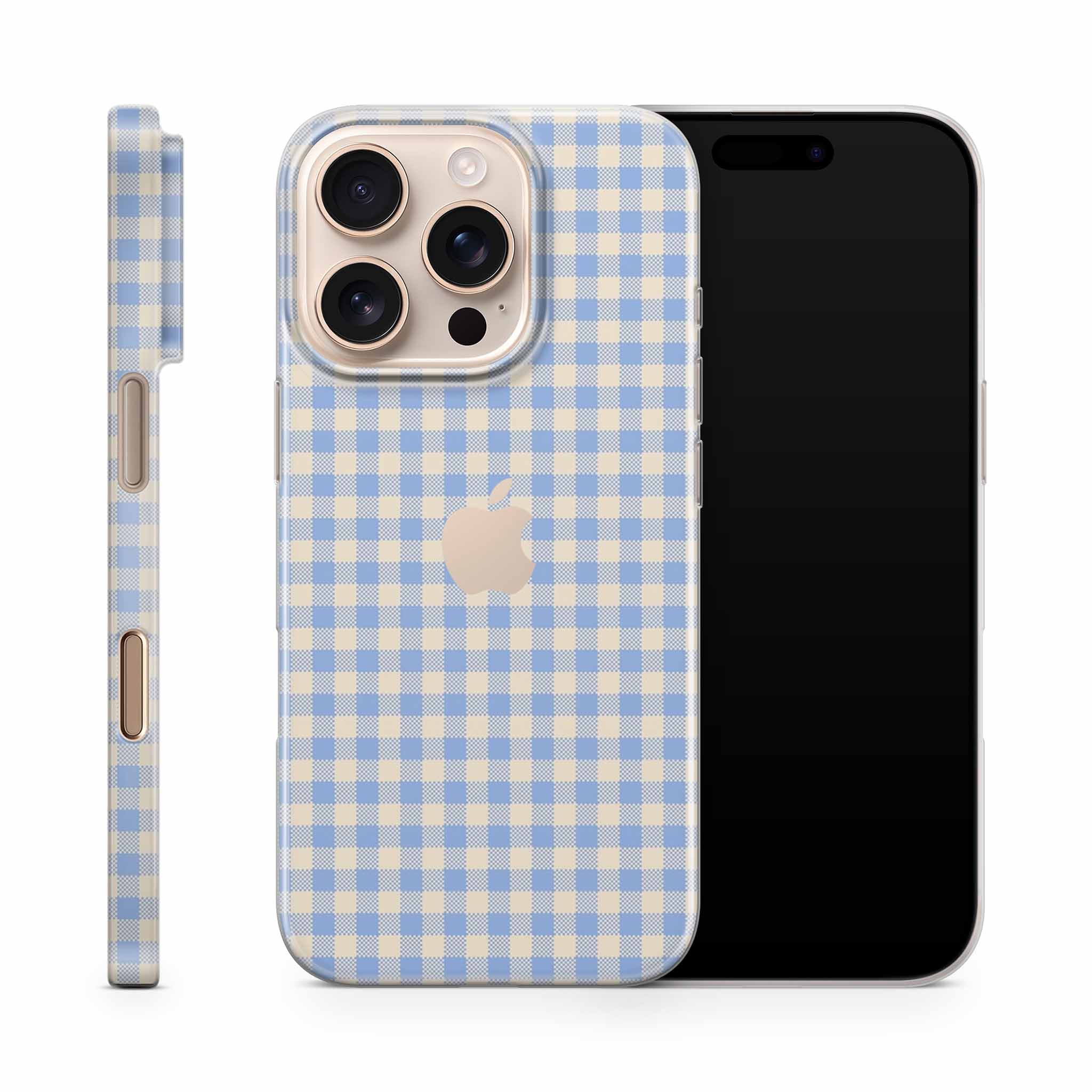 Blue Gingham iPhone Skin + Case