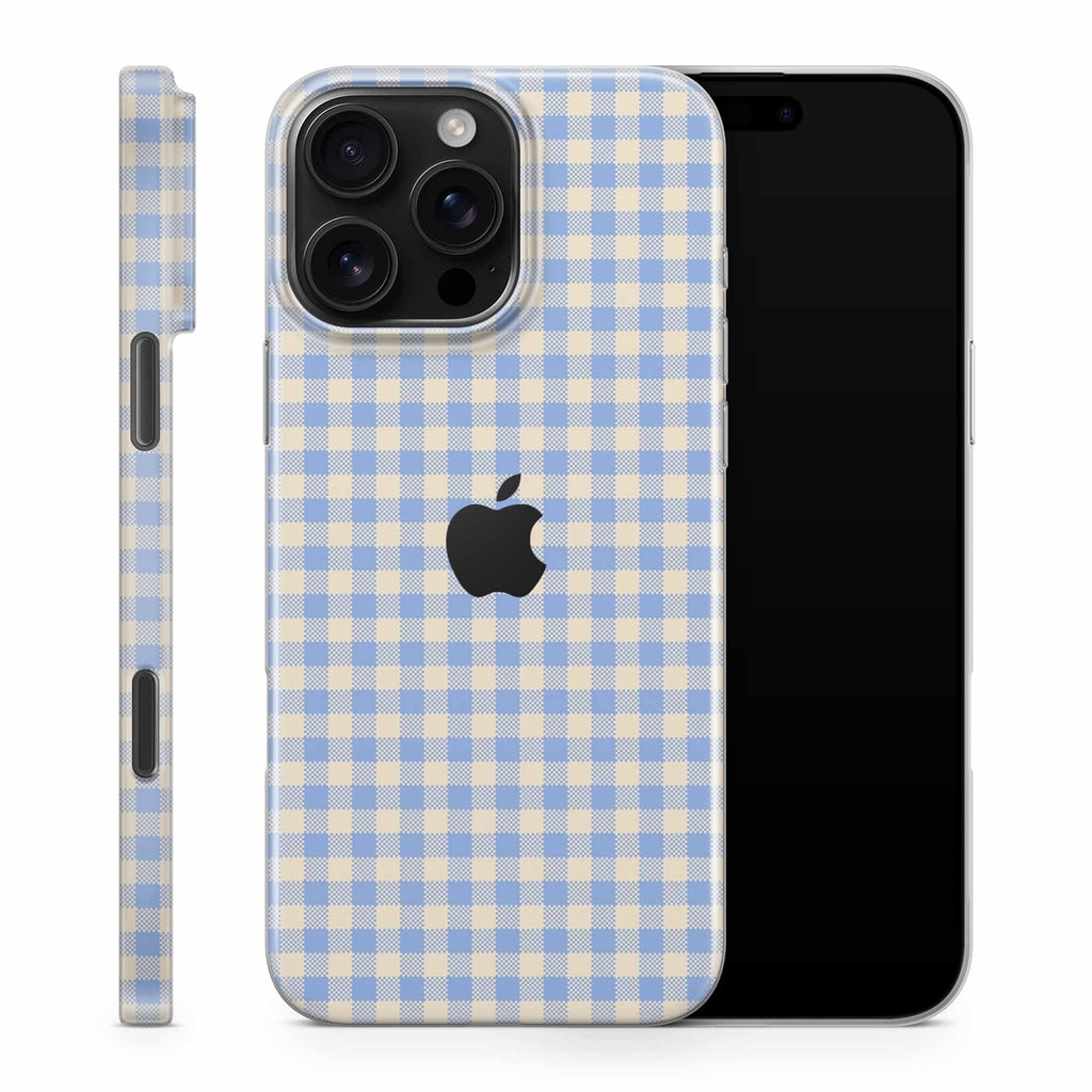 Blue Gingham iPhone Skin + Case