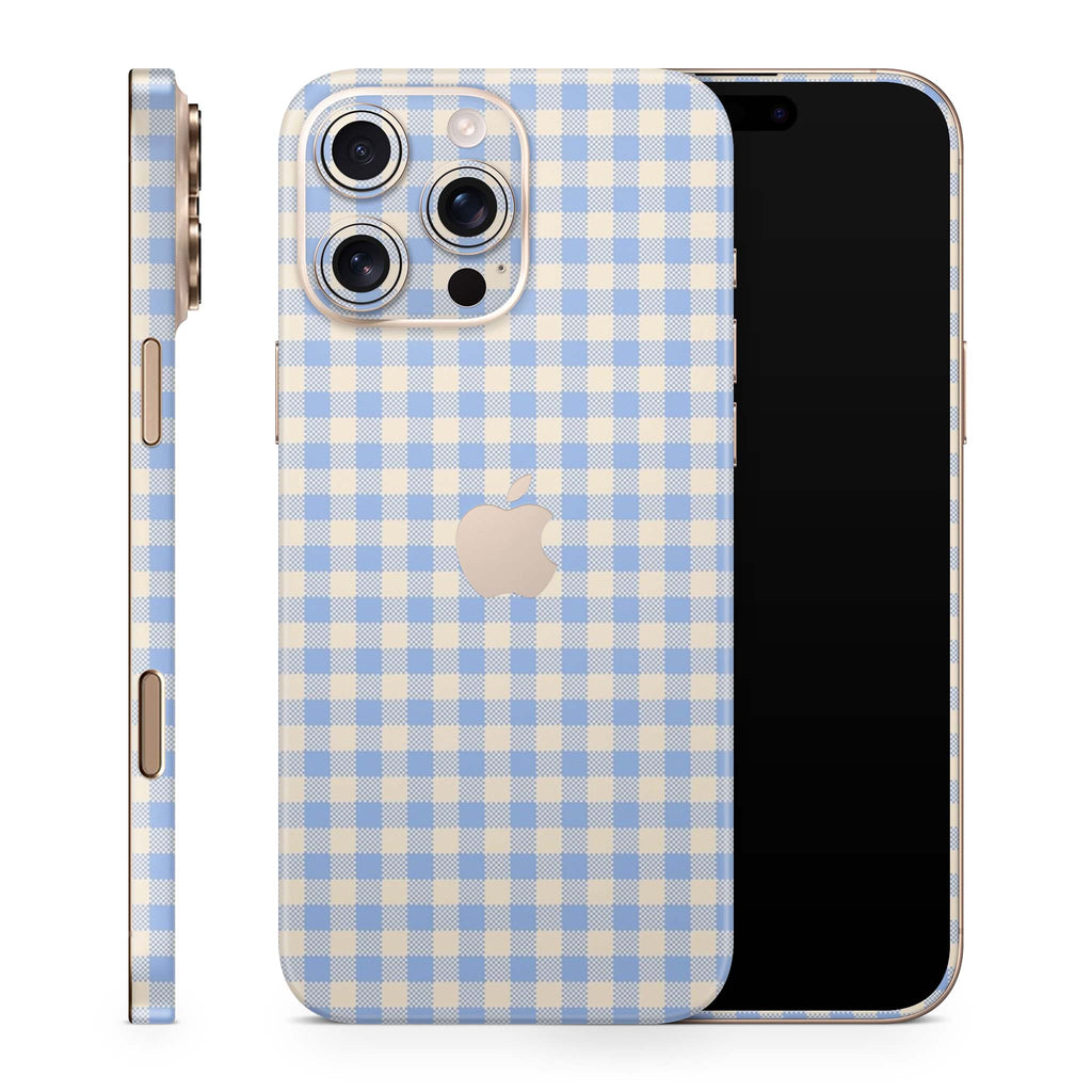 Blue Gingham iPhone Skin + Case