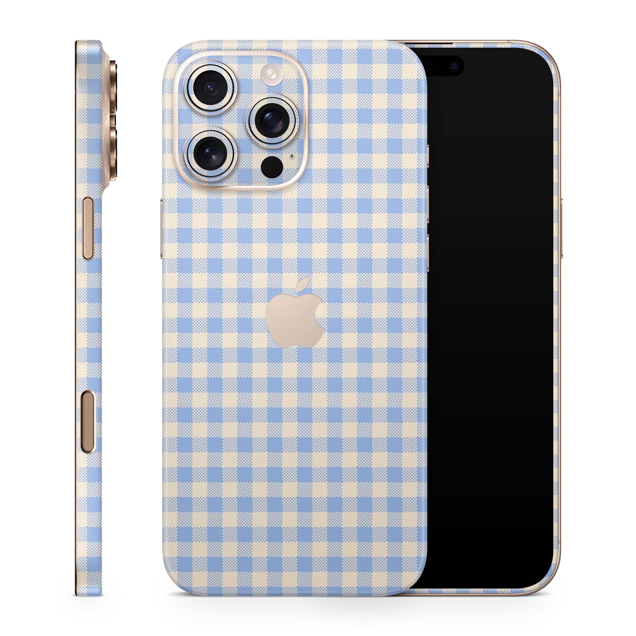 Blue Gingham iPhone Skin + Case