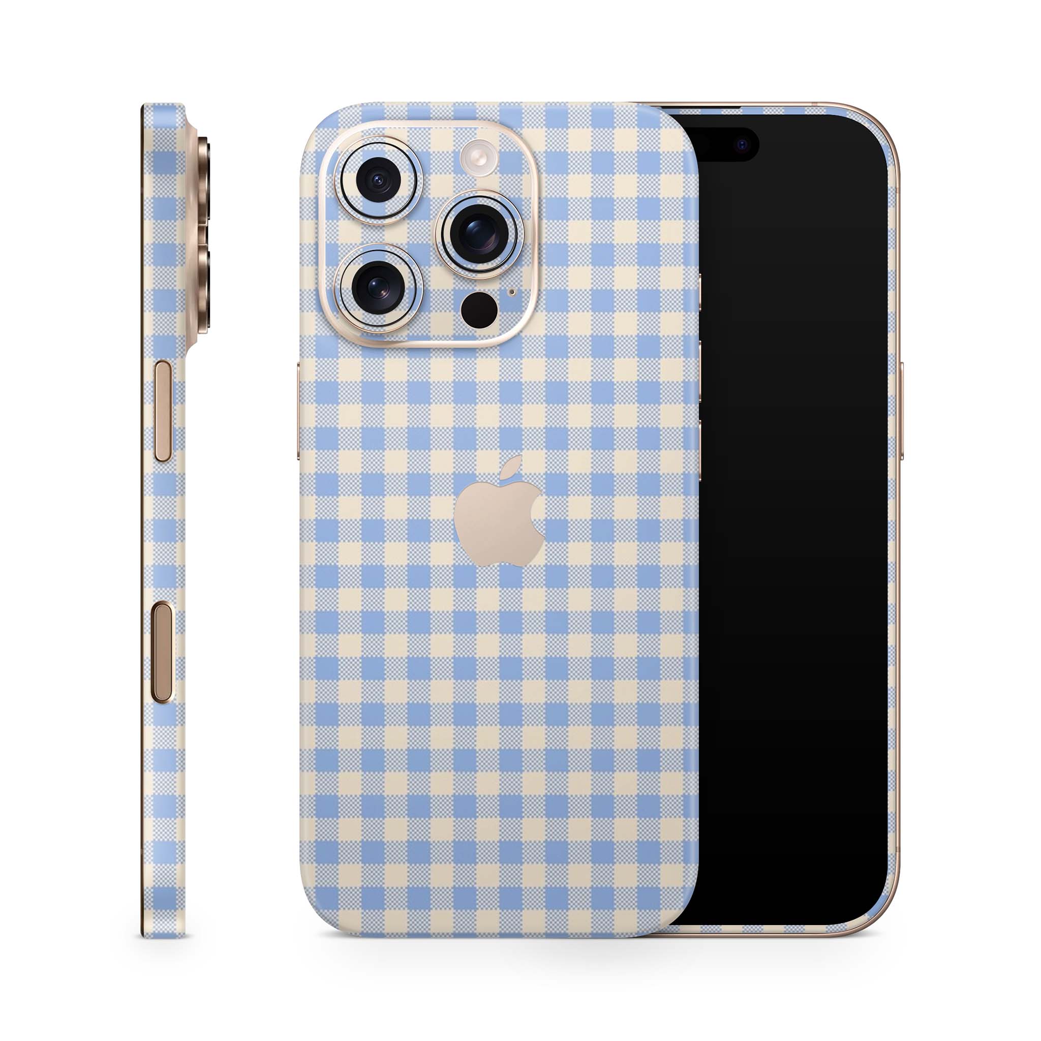 Blue Gingham iPhone Skin + Case