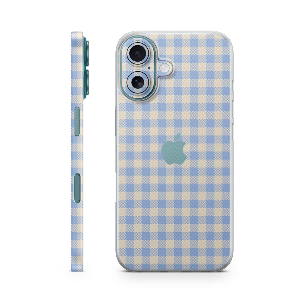 Blue Gingham iPhone Skin + Case