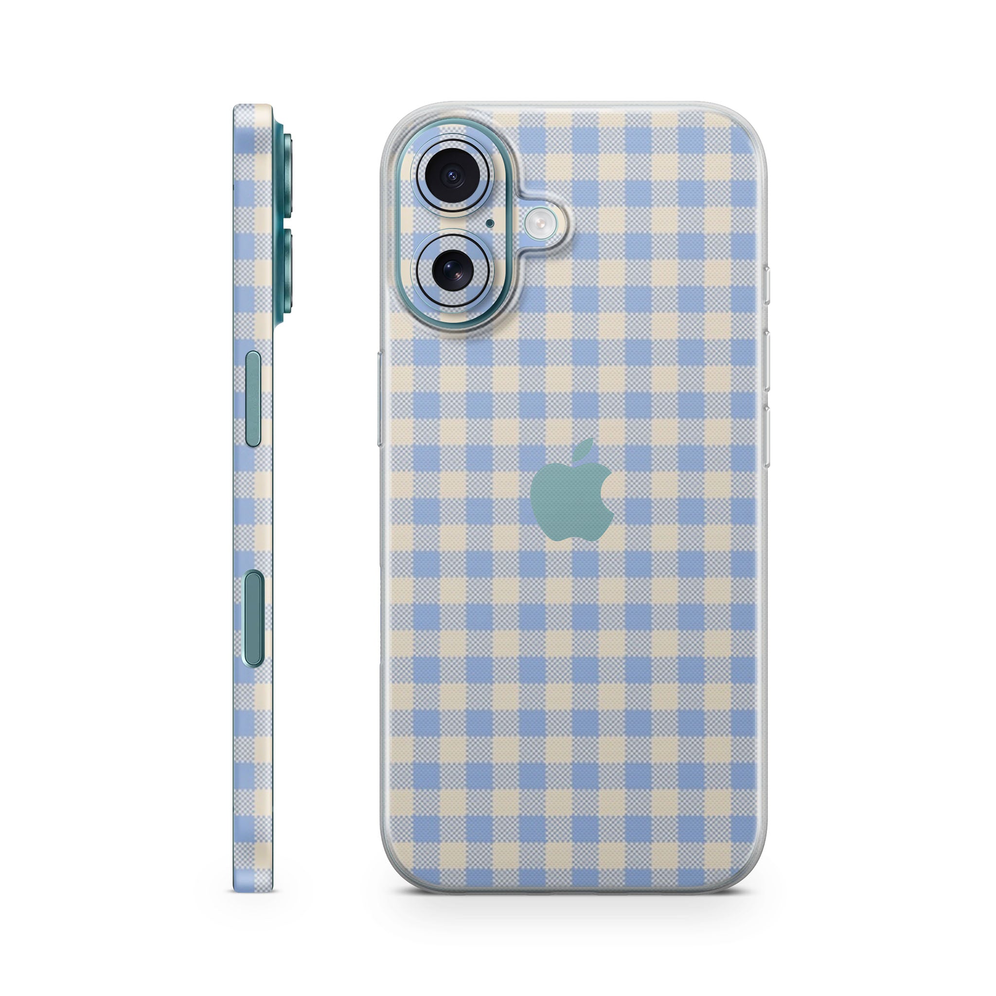 Blue Gingham iPhone Skin + Case