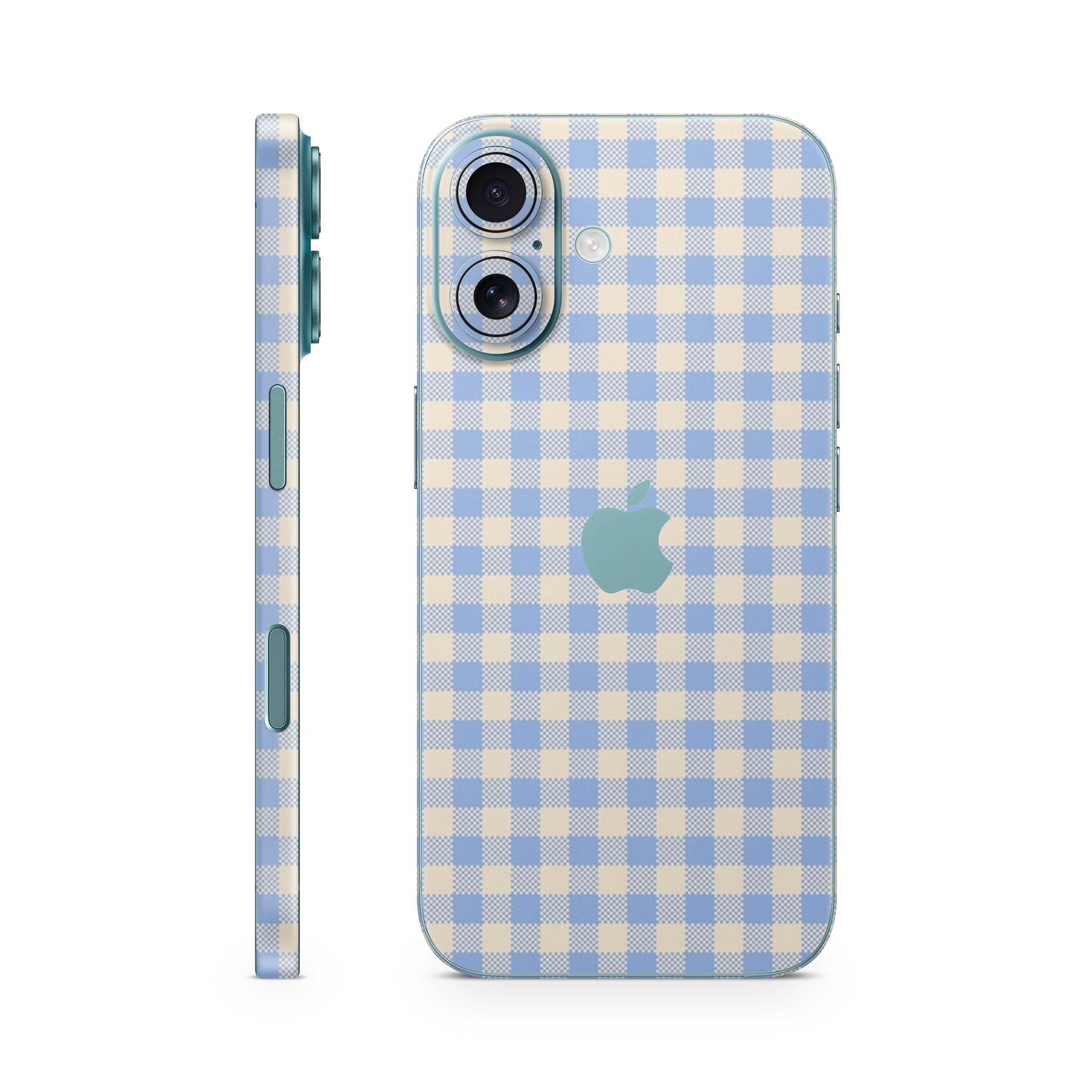 Blue Gingham iPhone Skin + Case