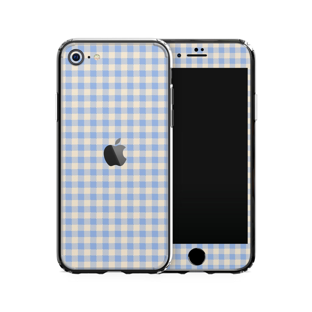Blue Gingham iPhone Skin + Case