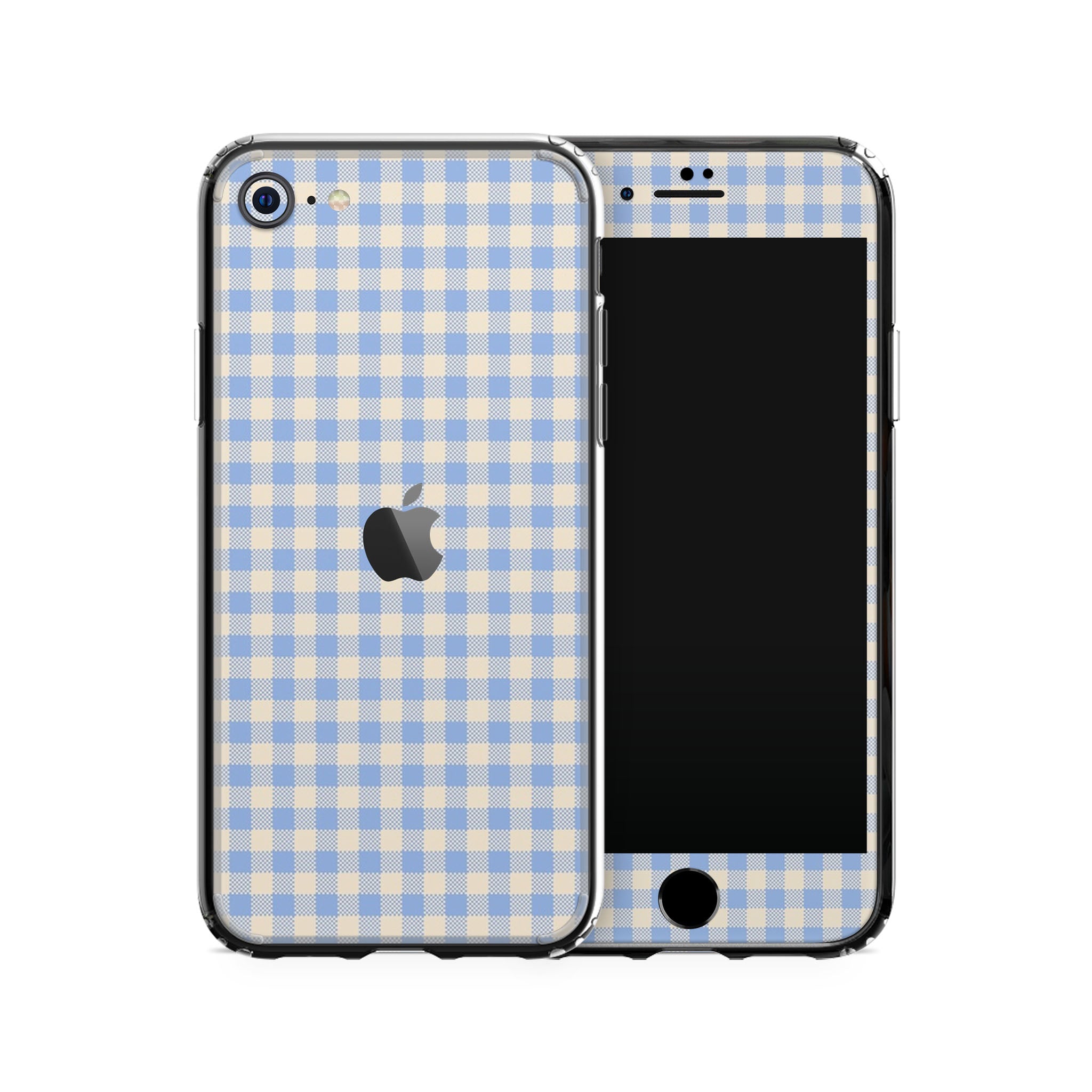 Blue Gingham iPhone Skin + Case