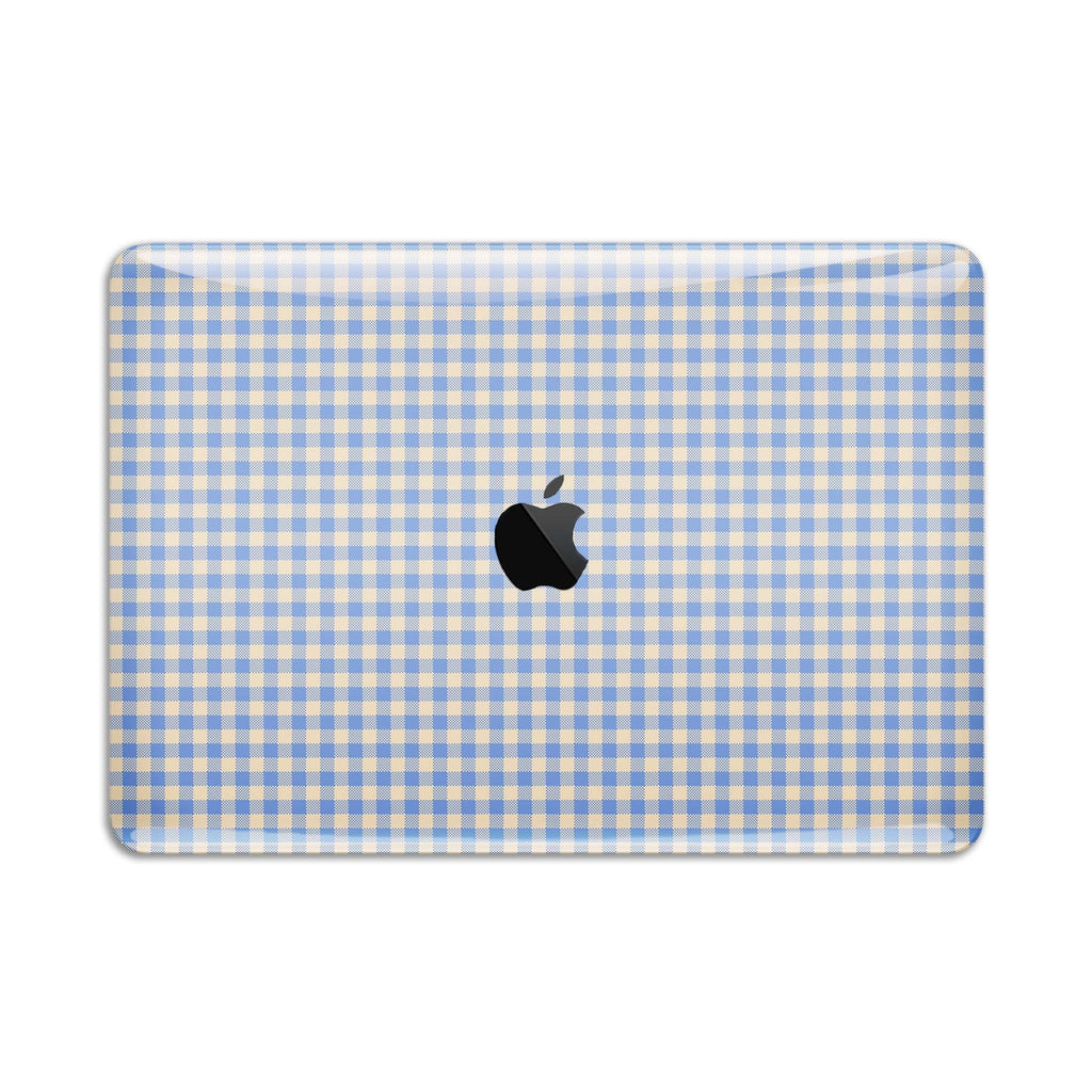 Blue Gingham MacBook Skin + Case
