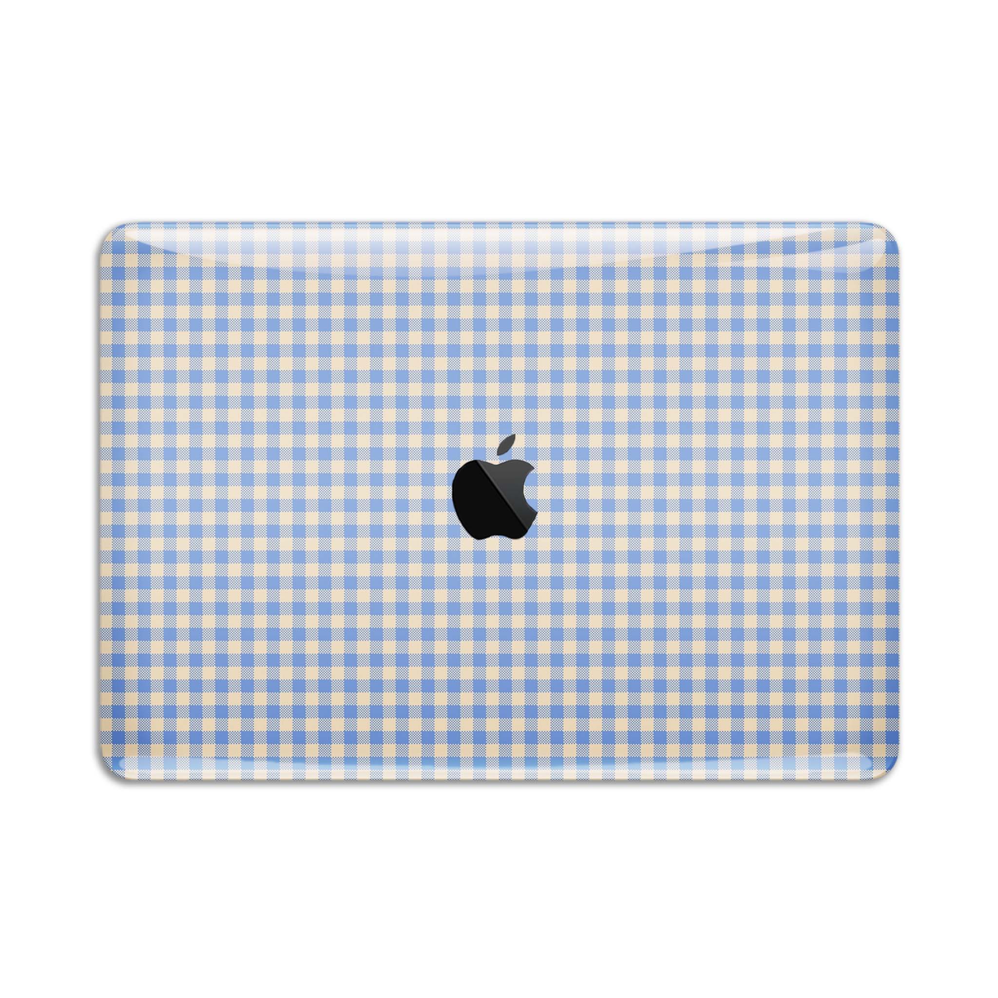 Blue Gingham MacBook Skin + Case