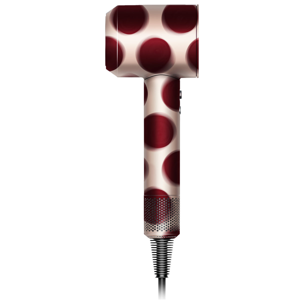 Burgundy Dot Dyson Hair Dryer Skin