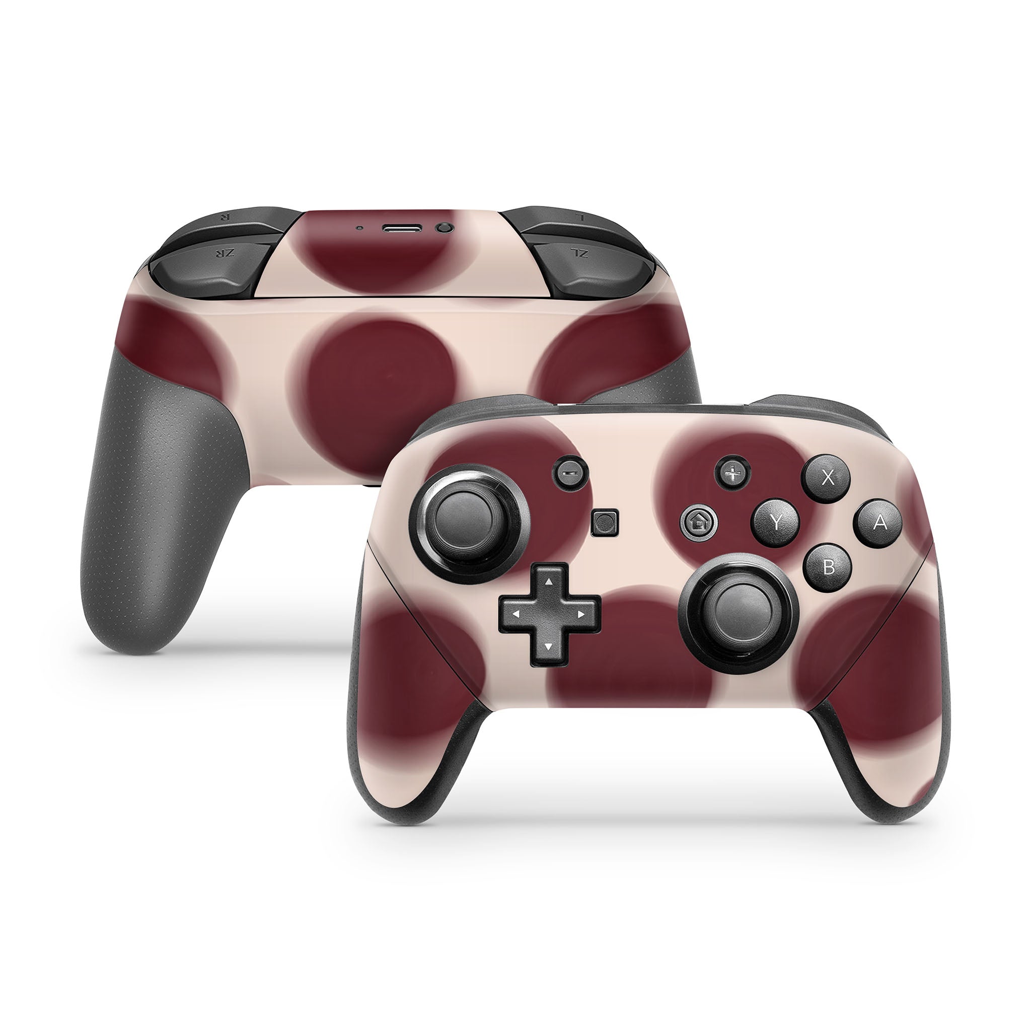 Burgundy Dot Nintendo Switch Pro Controller Skin
