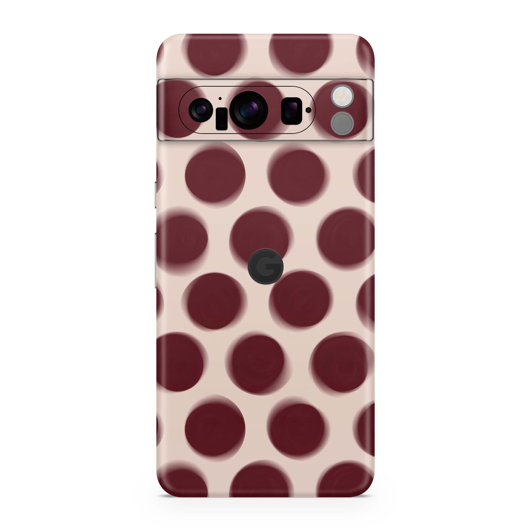 Burgundy Dot Google Pixel Skin + Case