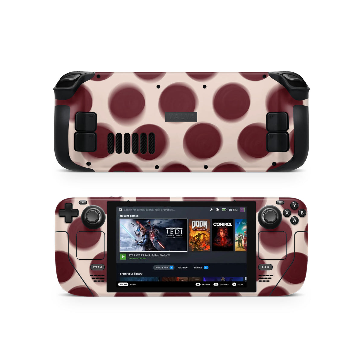 Burgundy Dot Steam Deck Skin