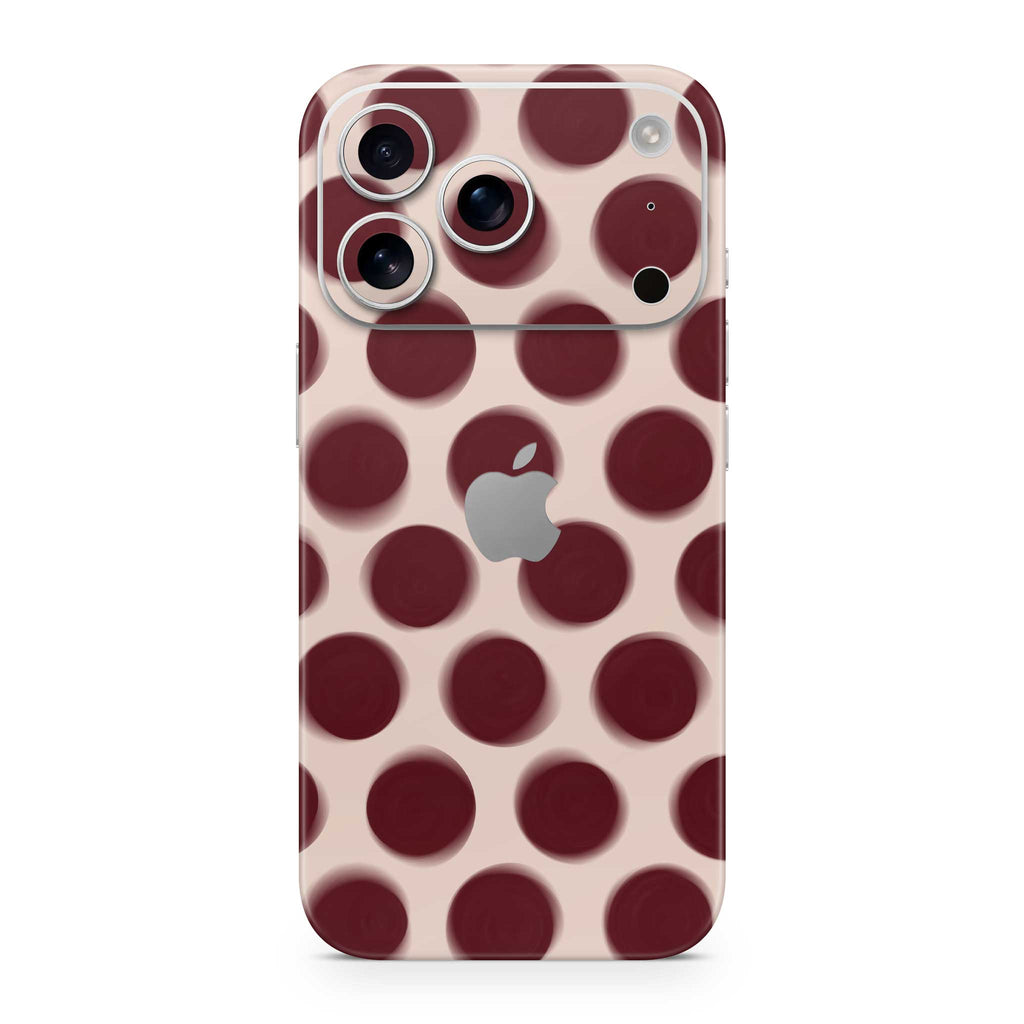 Burgundy Dot iPhone Skin + Case