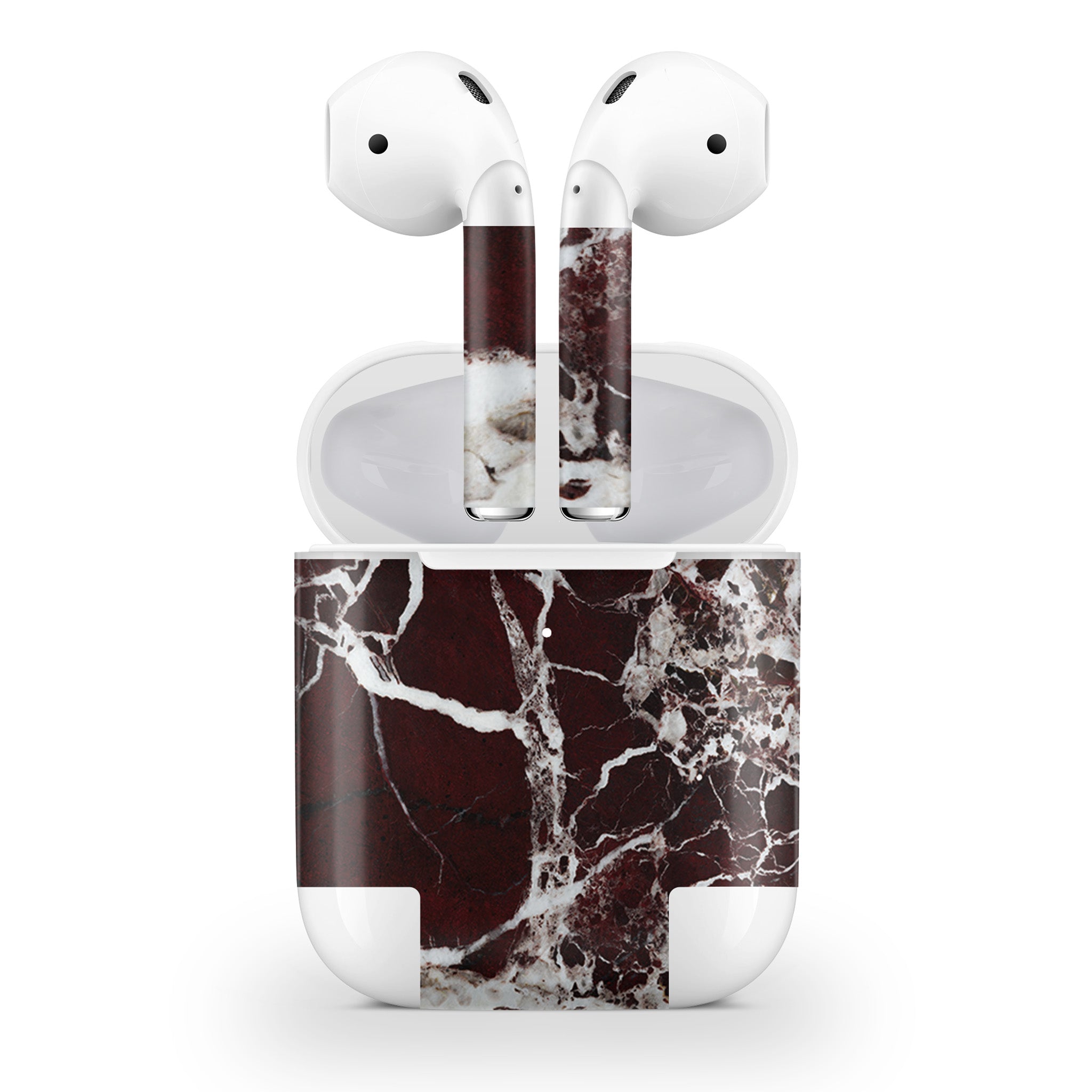 Burgundy Marble AirPods Skin
