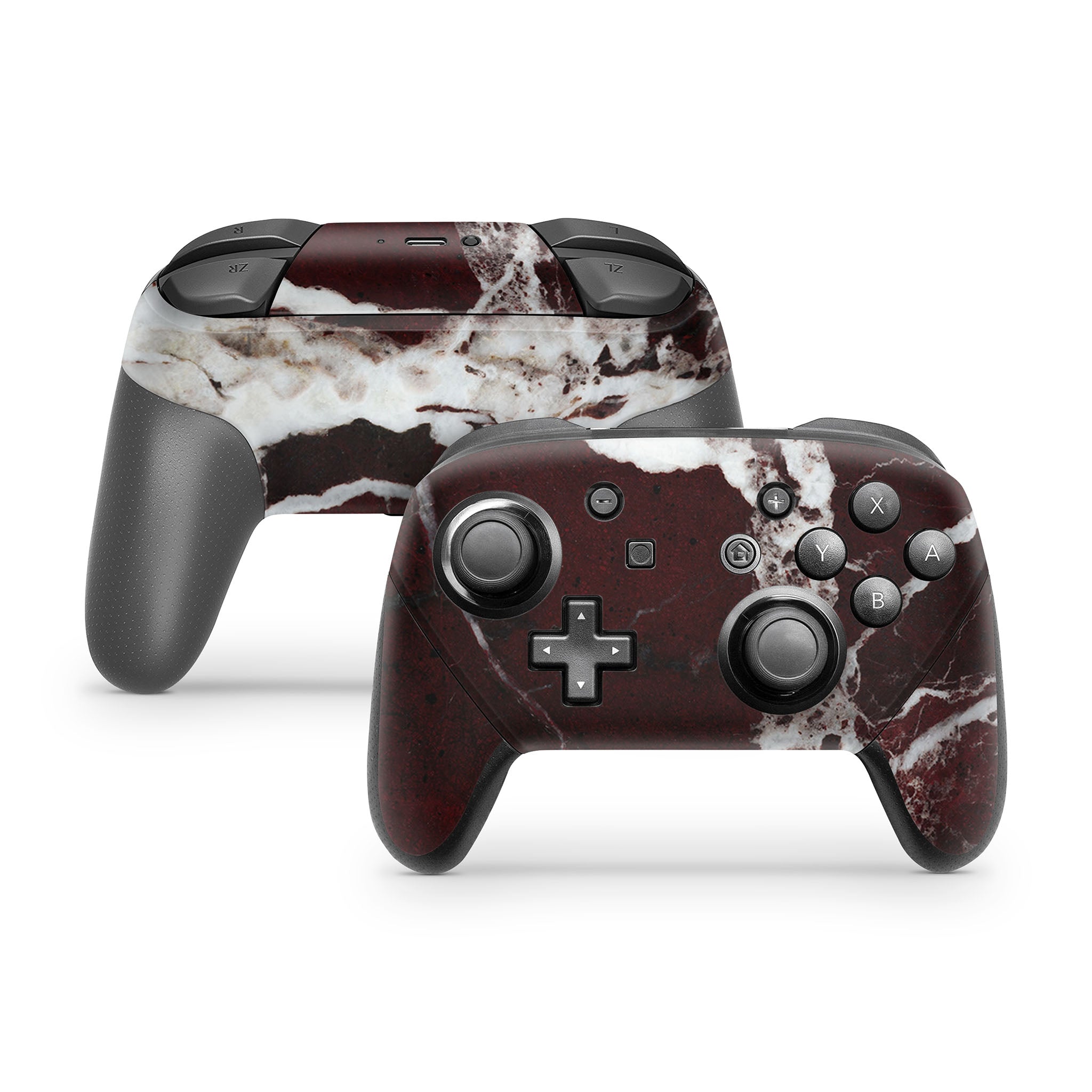 Burgundy Marble Nintendo Switch Pro Controller Skin