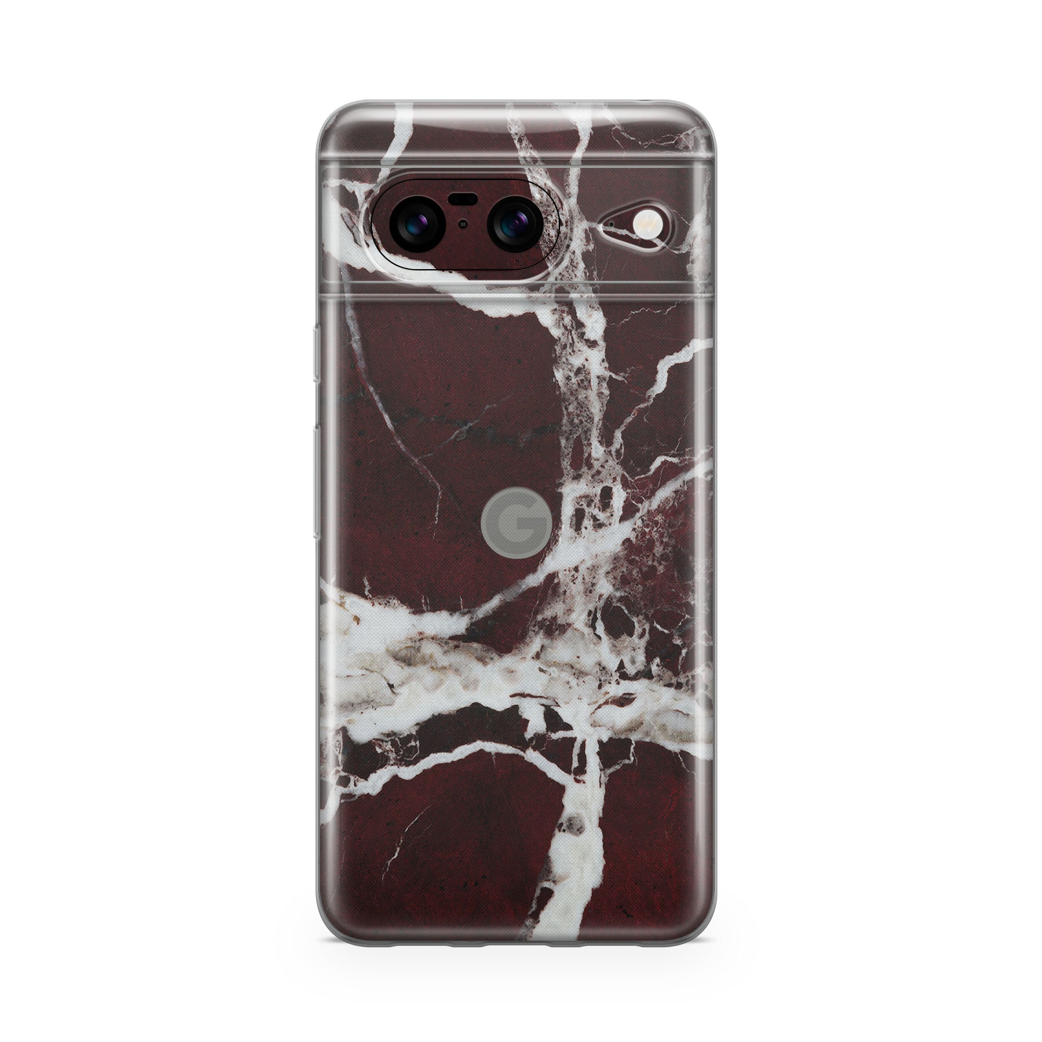 Burgundy Marble Google Pixel Skin + Case