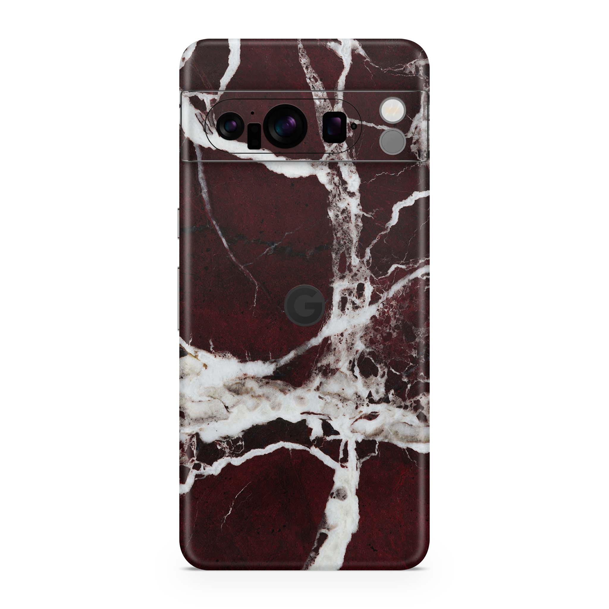 Burgundy Marble Google Pixel Skin + Case