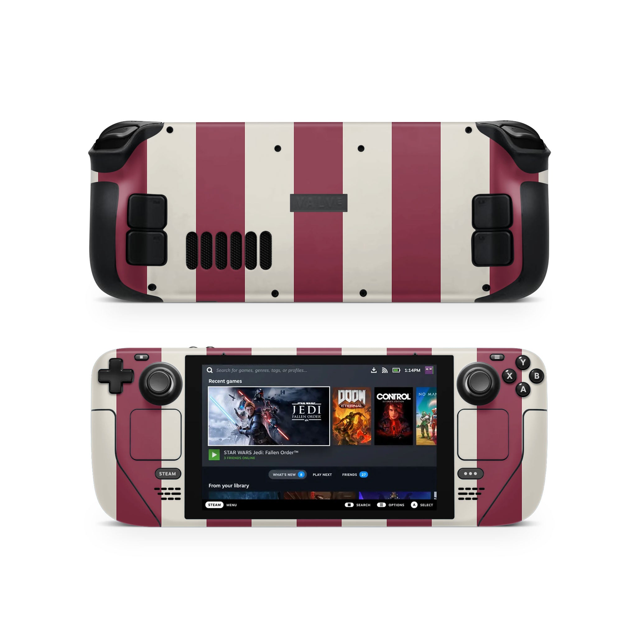 Cranberry Stripe Steam Deck Skin