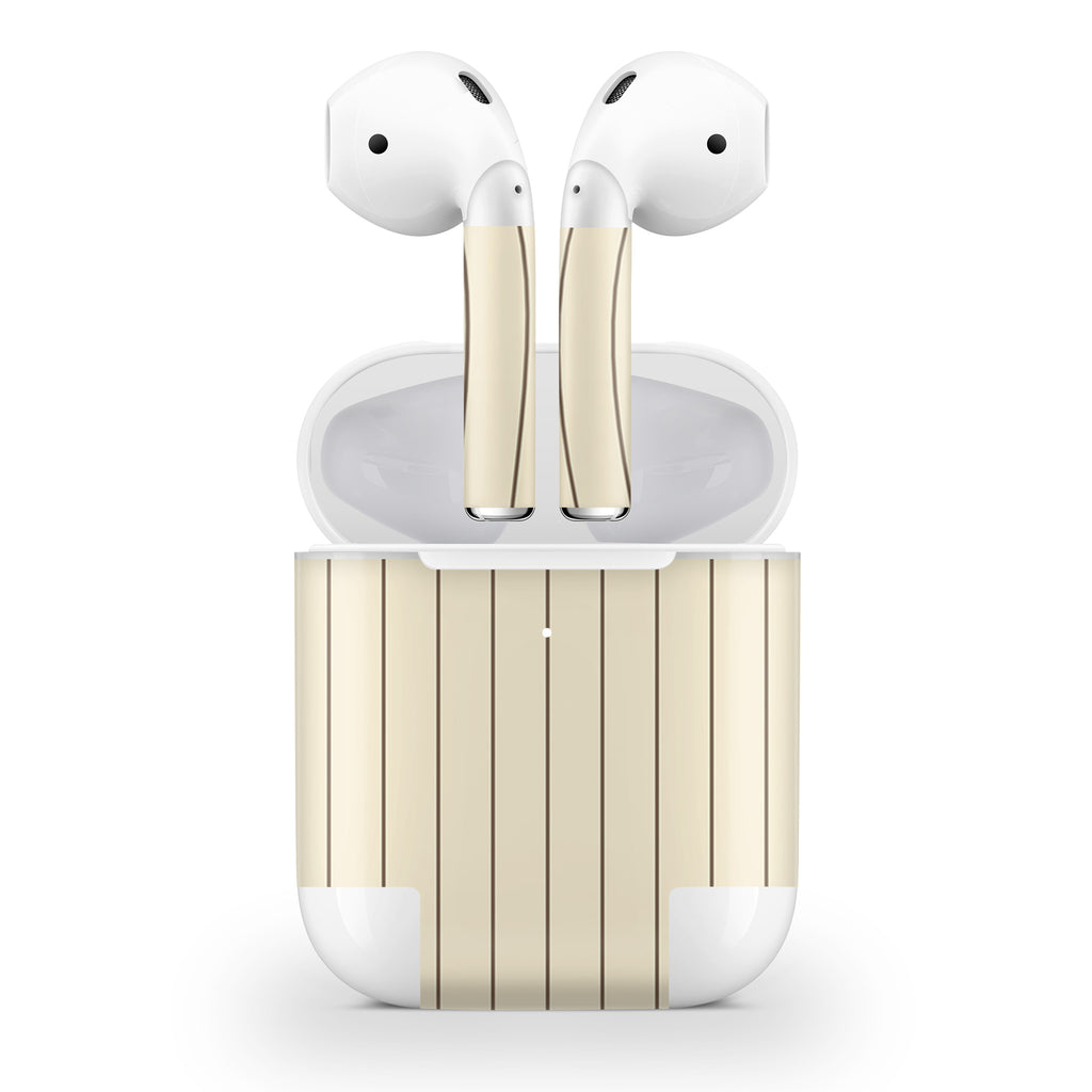 Cream Fine Line AirPods Skin